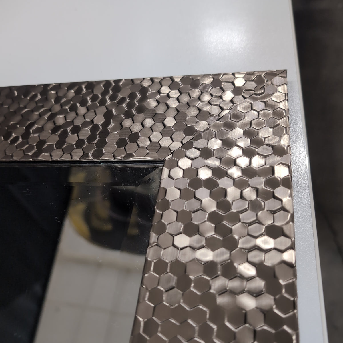 Brown Hammered Texture Rectangular Mirror