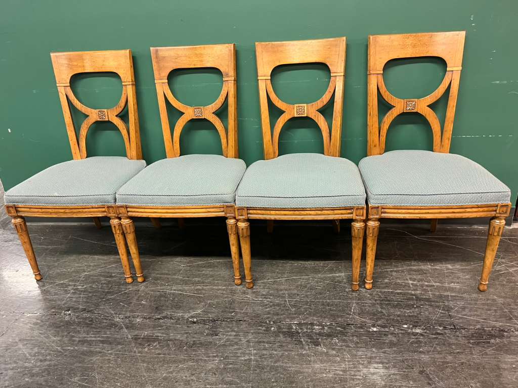 Drexel Heritage Side Chair – Carved Wood Back & Upholstered Seat