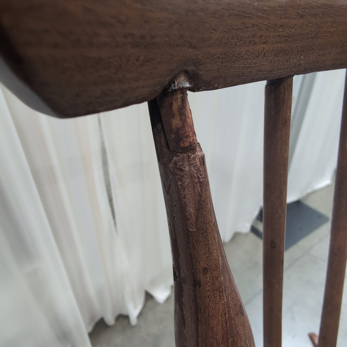 Windsor Style Spindle Back Rocking Chair in Dark Wood