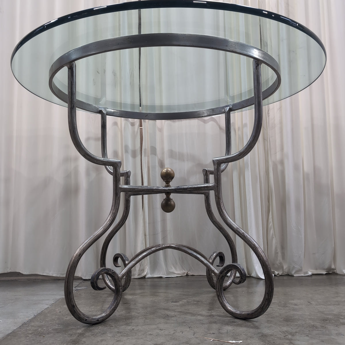 Ornate Metal Scrollwork Coffee Table Base with Scrolled Legs