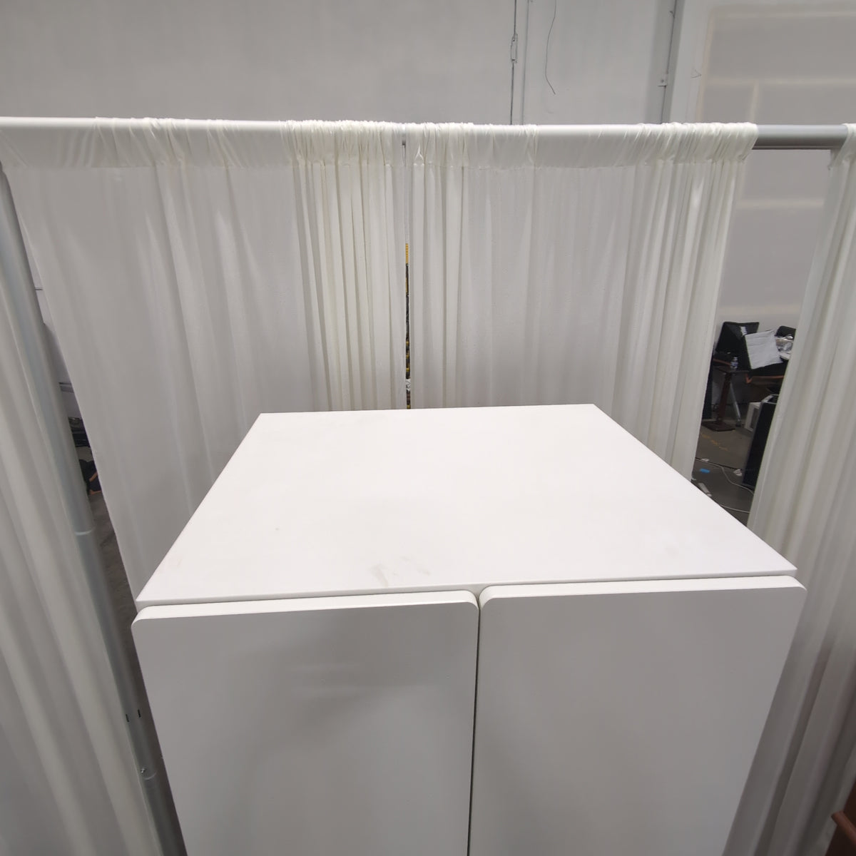IKEA Modern White Wood Armoire with Two Drawers