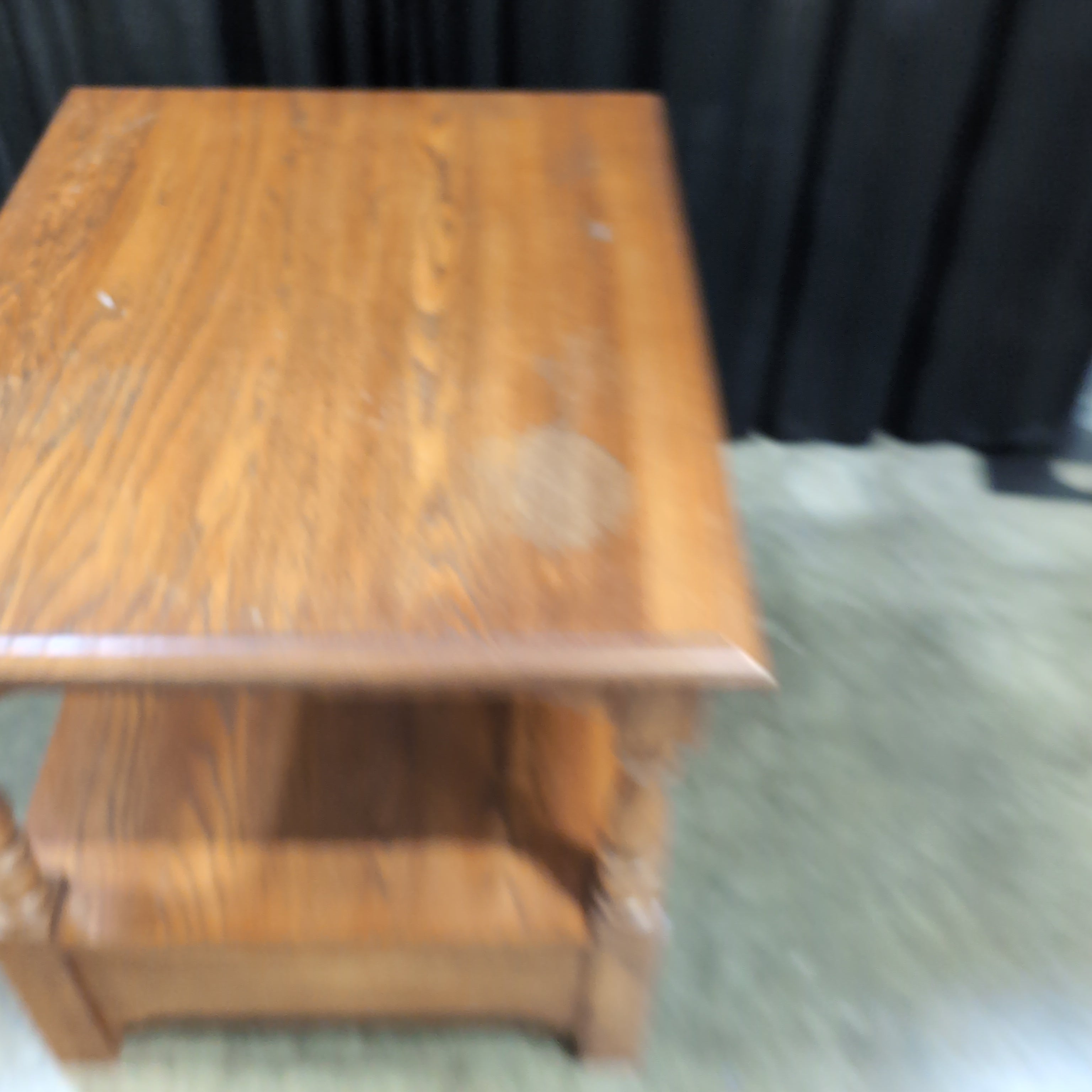 Traditional Brown Wood End Table with Drawer