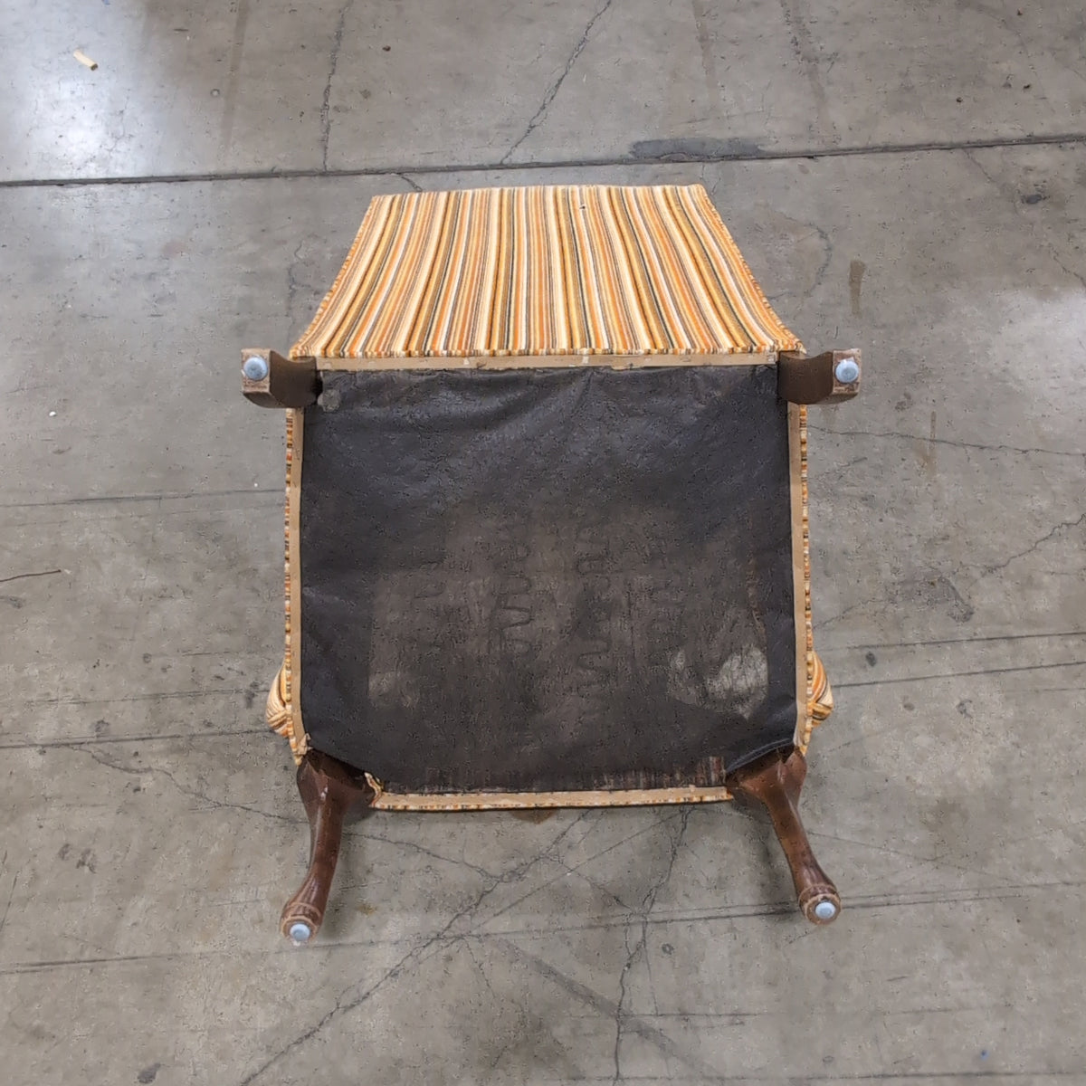 Traditional Brown Striped Wingback Chair