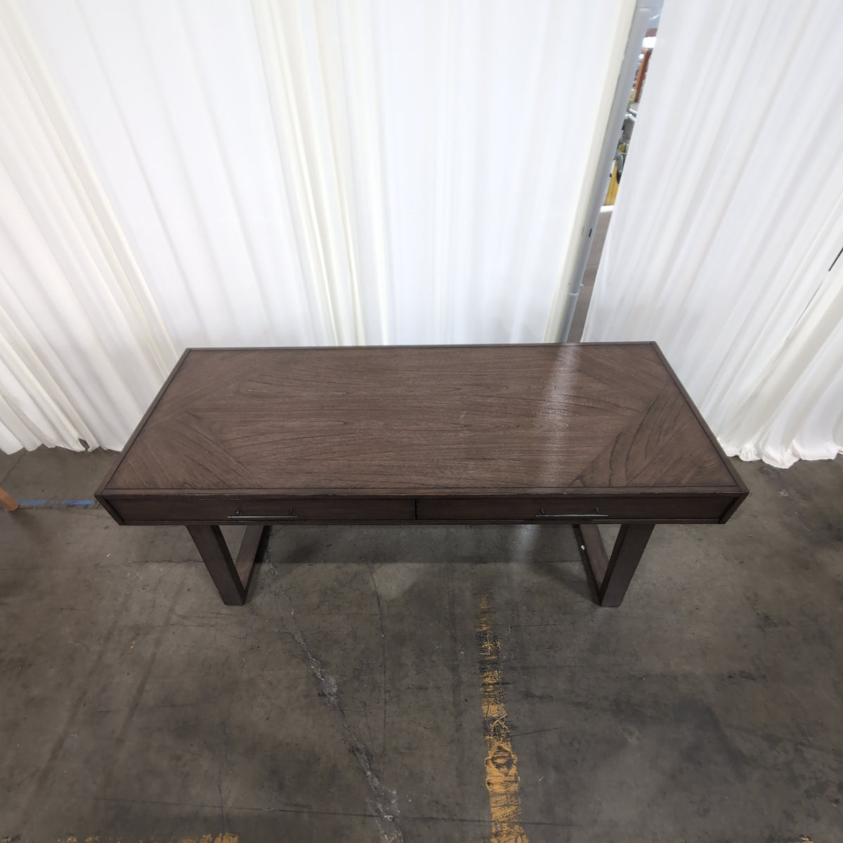 Dark Wood Writing Desk with a Patterned Top