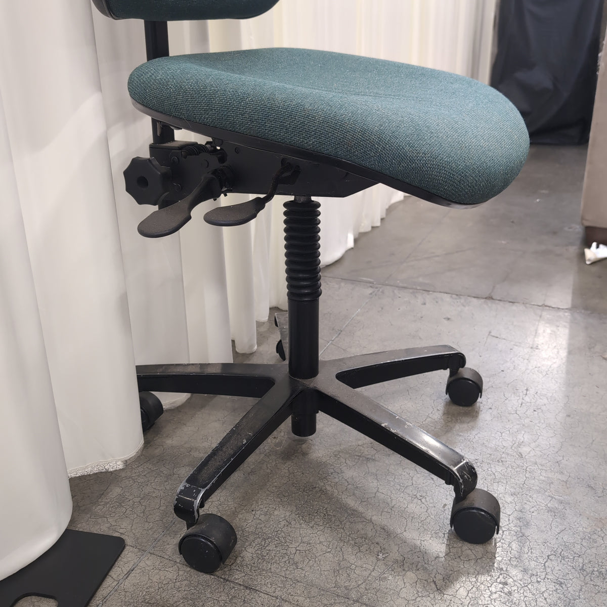 Dark Teal Fabric Swivel Office Chair