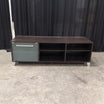 Dark Brown Contemporary TV Stand with Frosted Glass Door