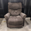 Plush Brown Fabric Recliner with Lever Mechanism