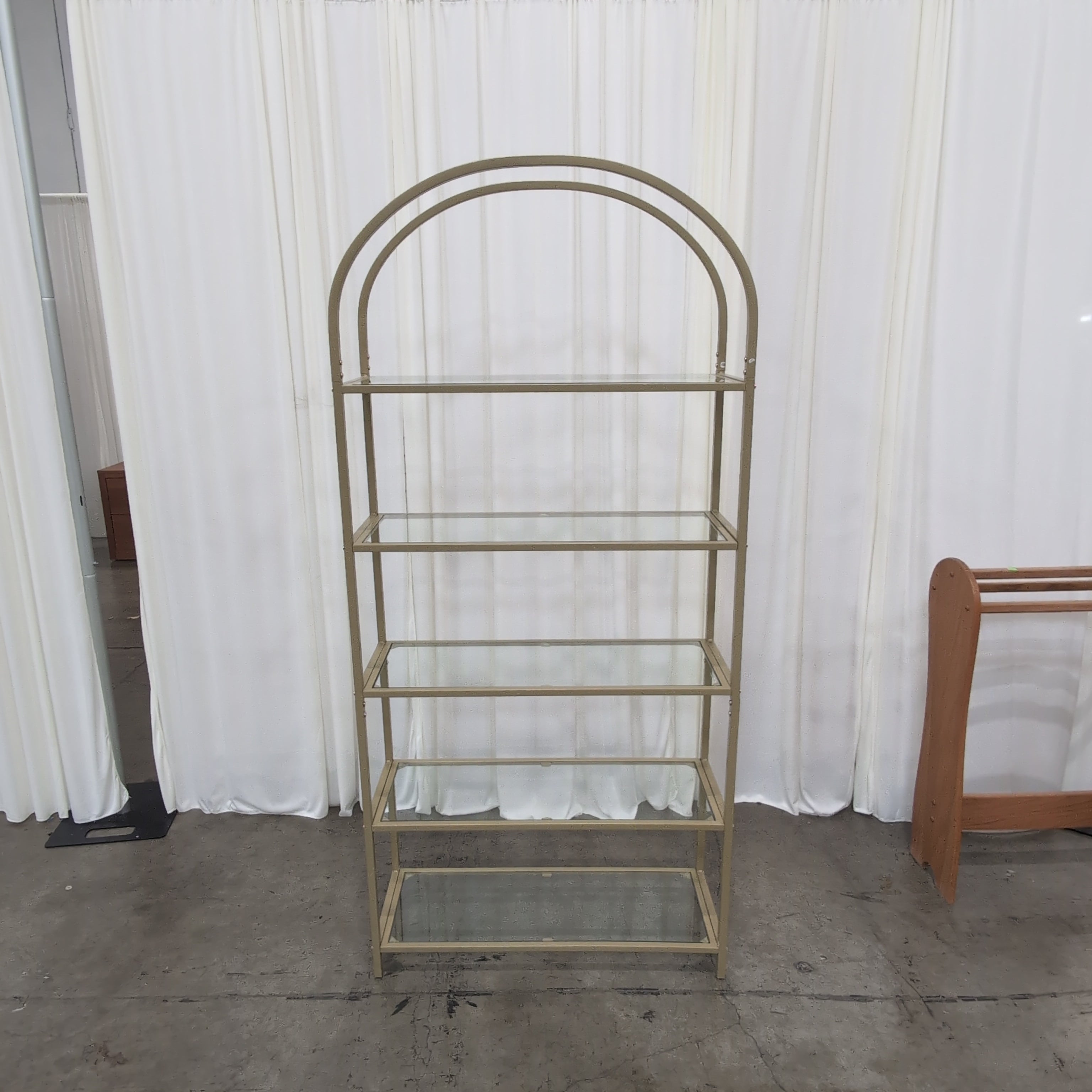 Gold Metal Arched Display Bookcase