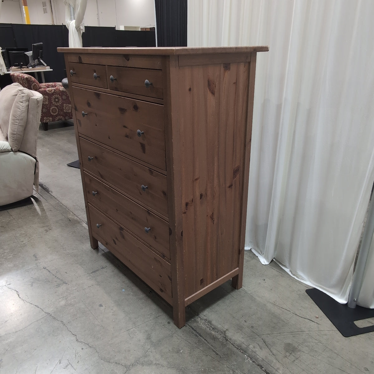 Natural Pine Six-Drawer Dresser