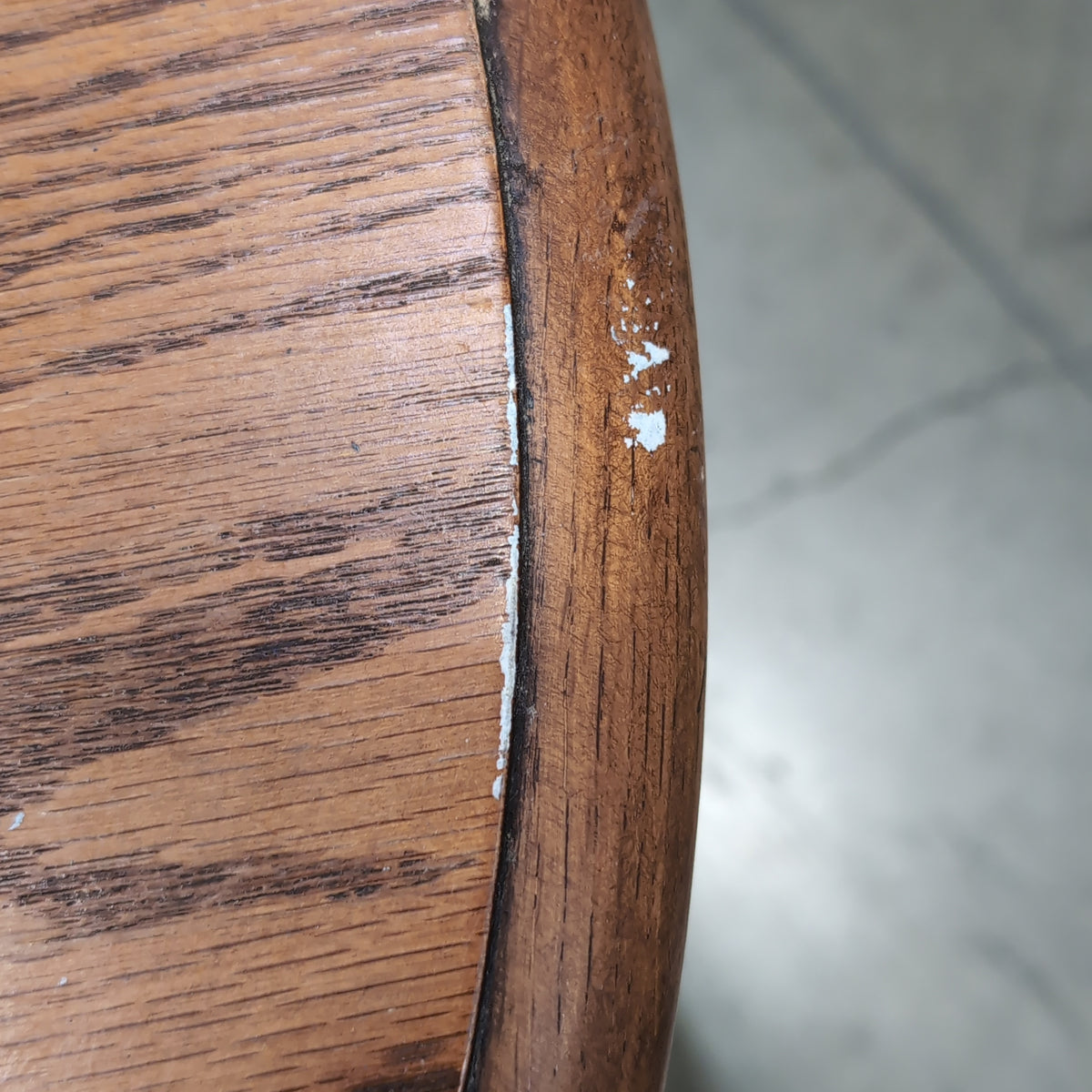 Round Brown Wood End Table with Pedestal Base