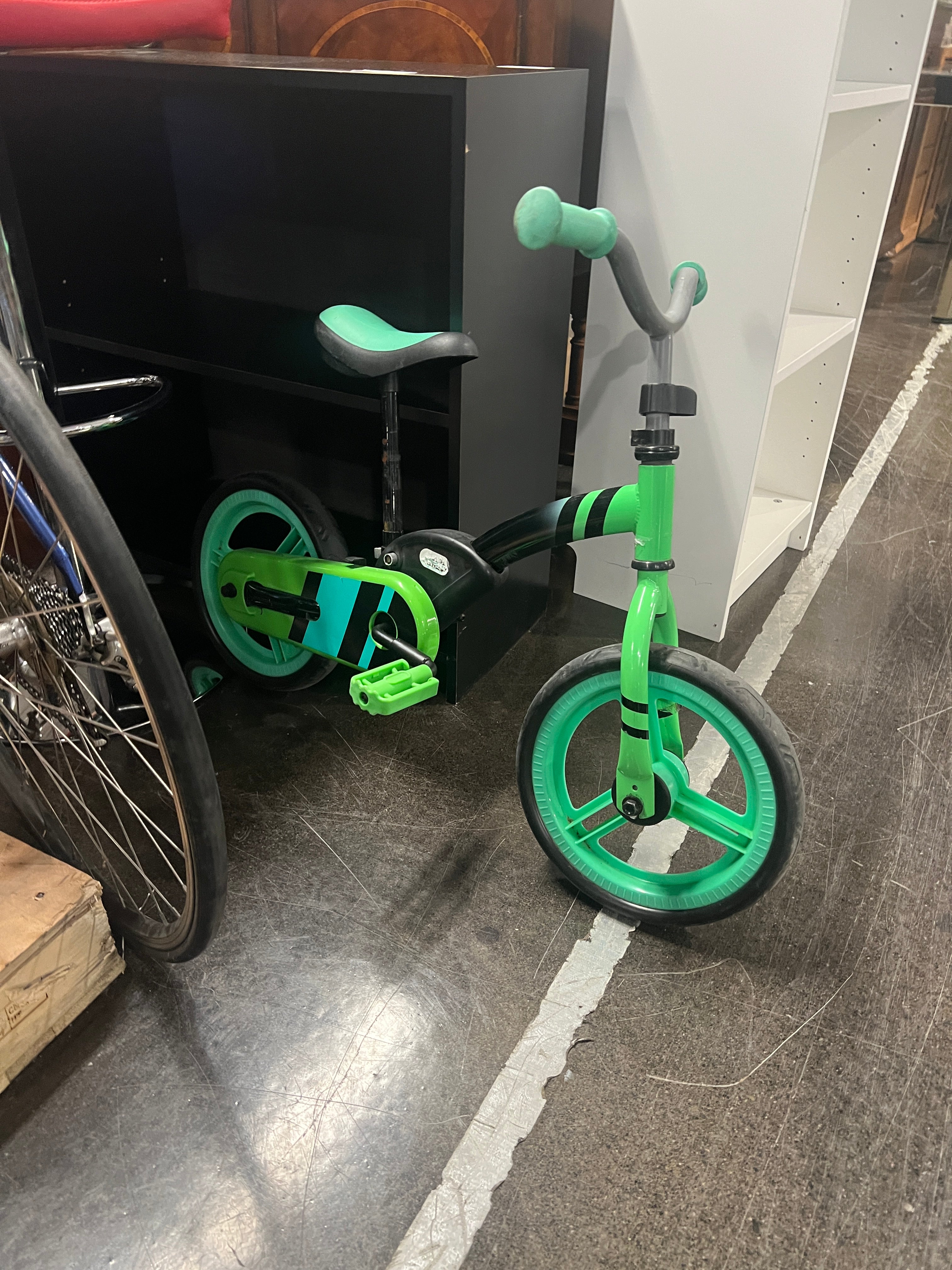 Green Kids’ Pedal Bike with Adjustable Seat – 12” Wheels