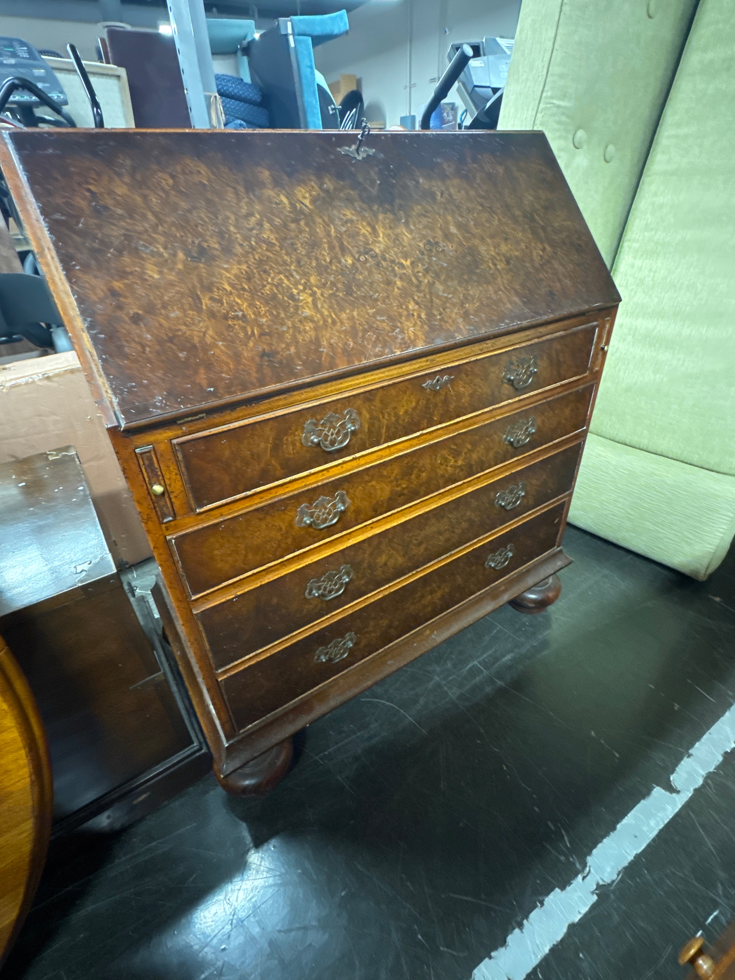 Yorkshire House Inc. George II Style Burlwood Secretary Desk