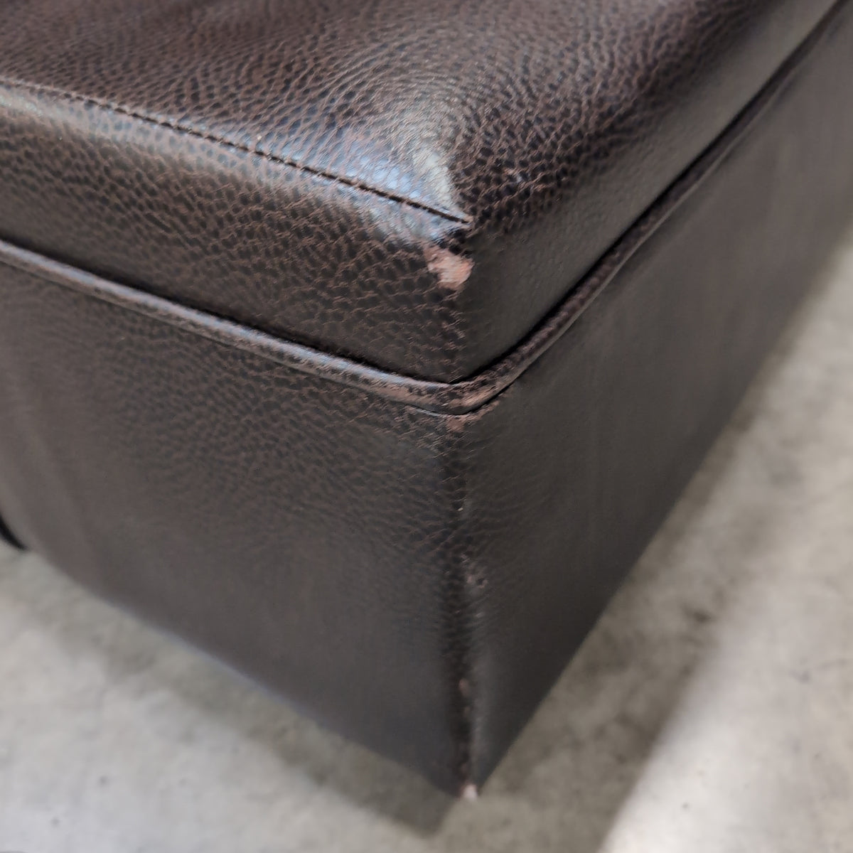 Brown Two-Seater Loveseat in Mixed Materials