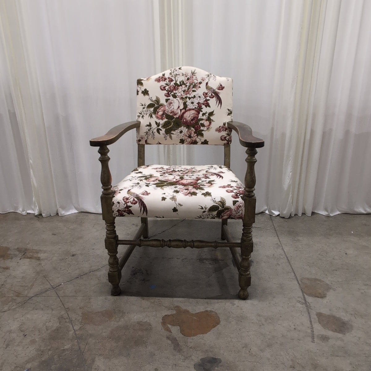Cottage Style Floral Upholstered Armchair