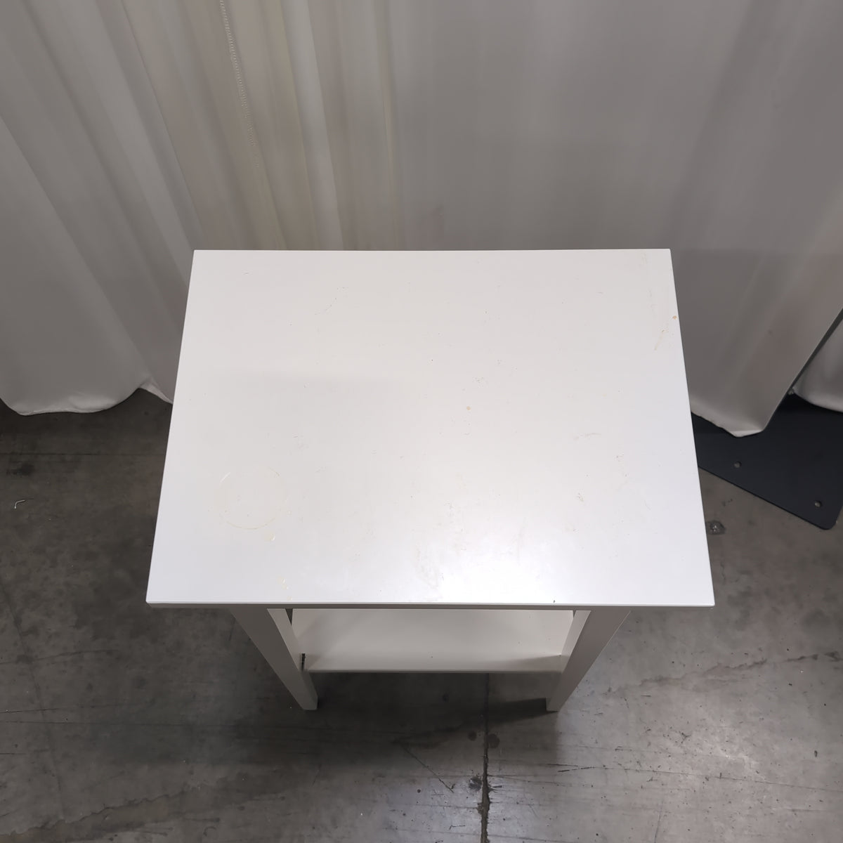 White Wood Nightstand with one drawer