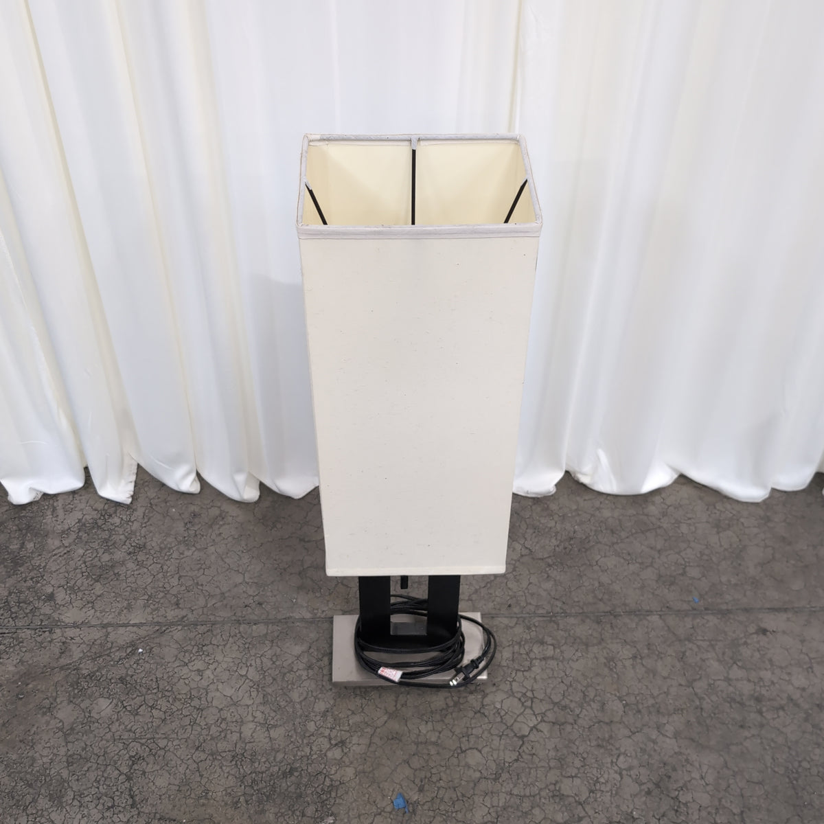 Cream Fabric Square Shade Floor Lamp