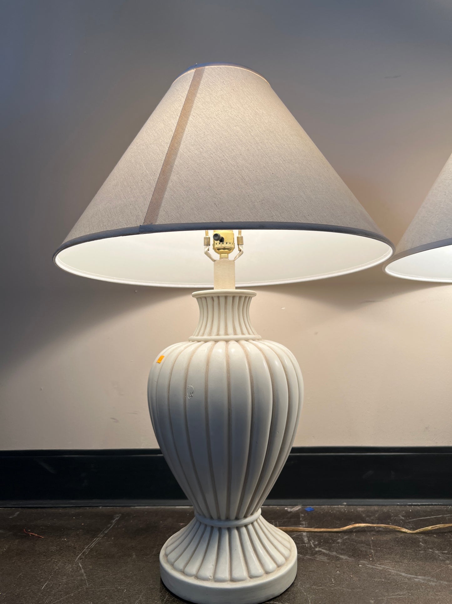 White Ceramic Table Lamps with Shade