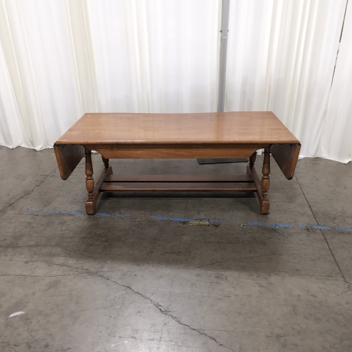 Traditional Medium Brown Wood Coffee Table with Drop Leaves
