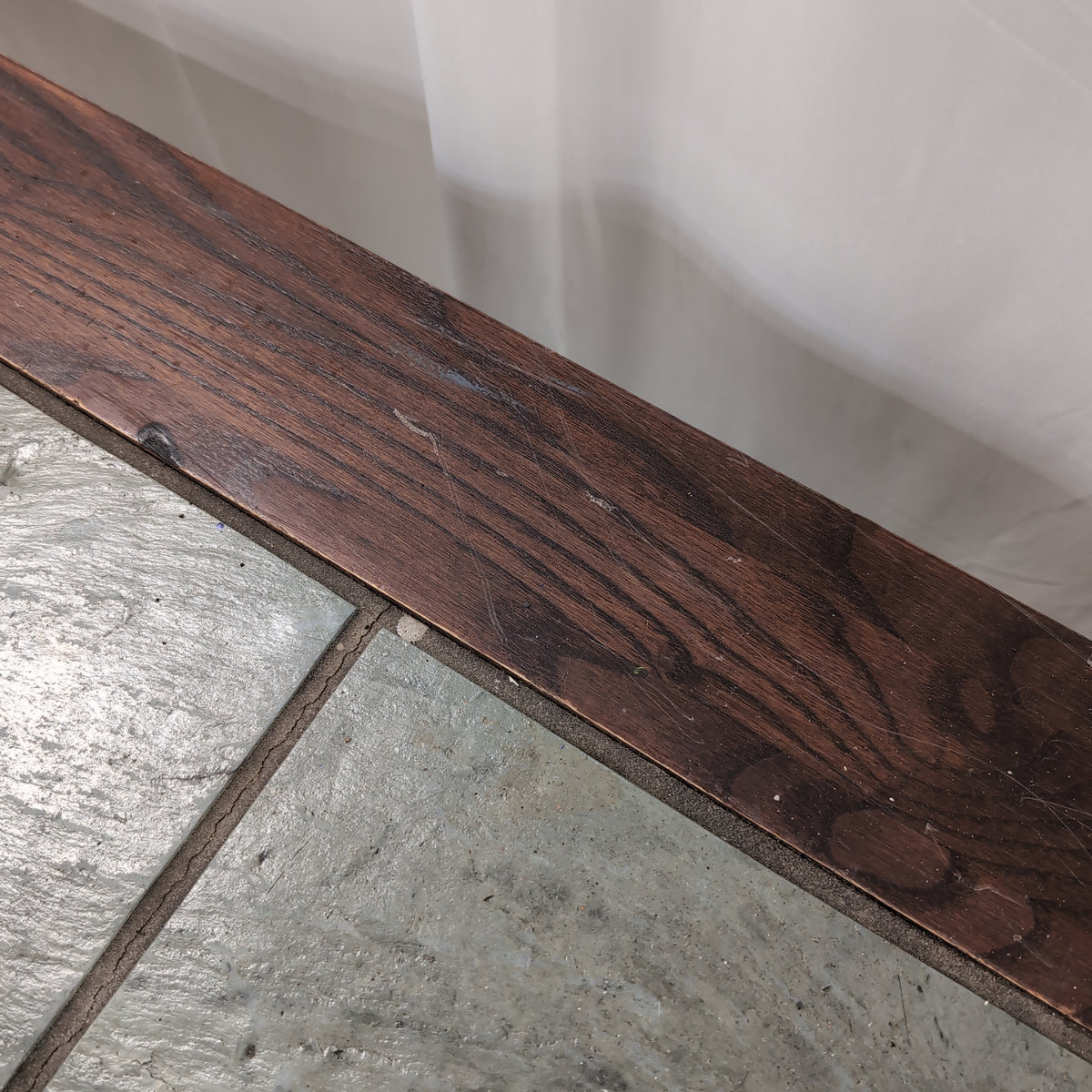 Dark Wood Rectangular Coffee Table with Tile Top