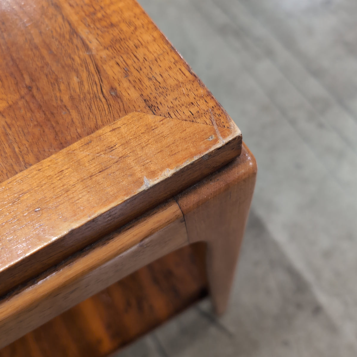 Brown Wood Two-Tier End Table