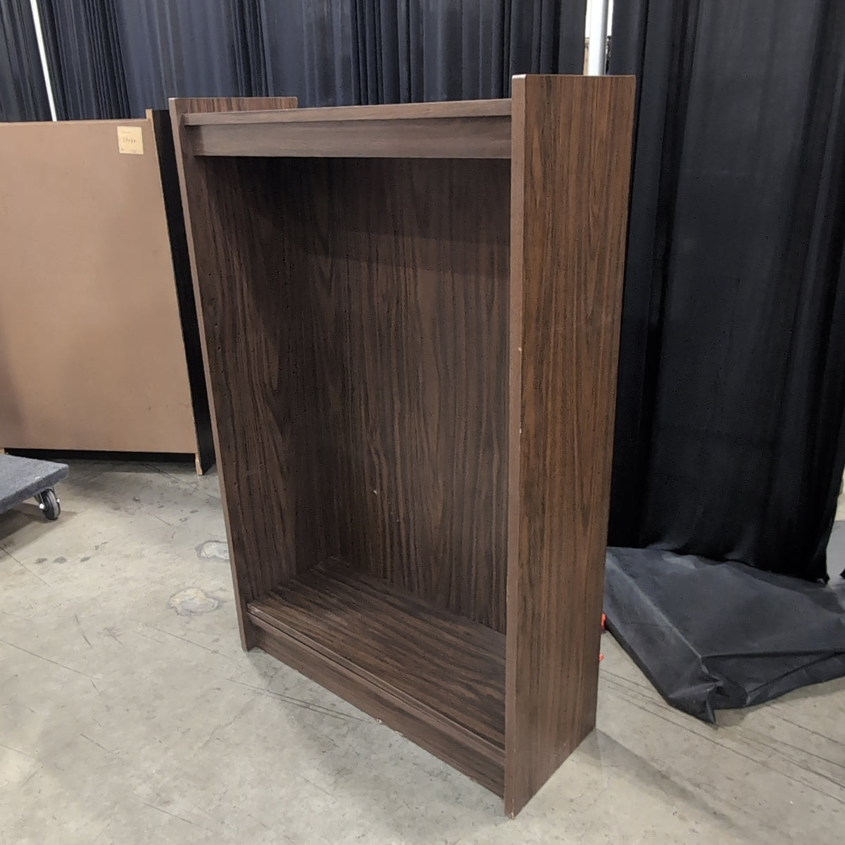 Brown Single Shelf Bookcase in Wood-Look Laminate