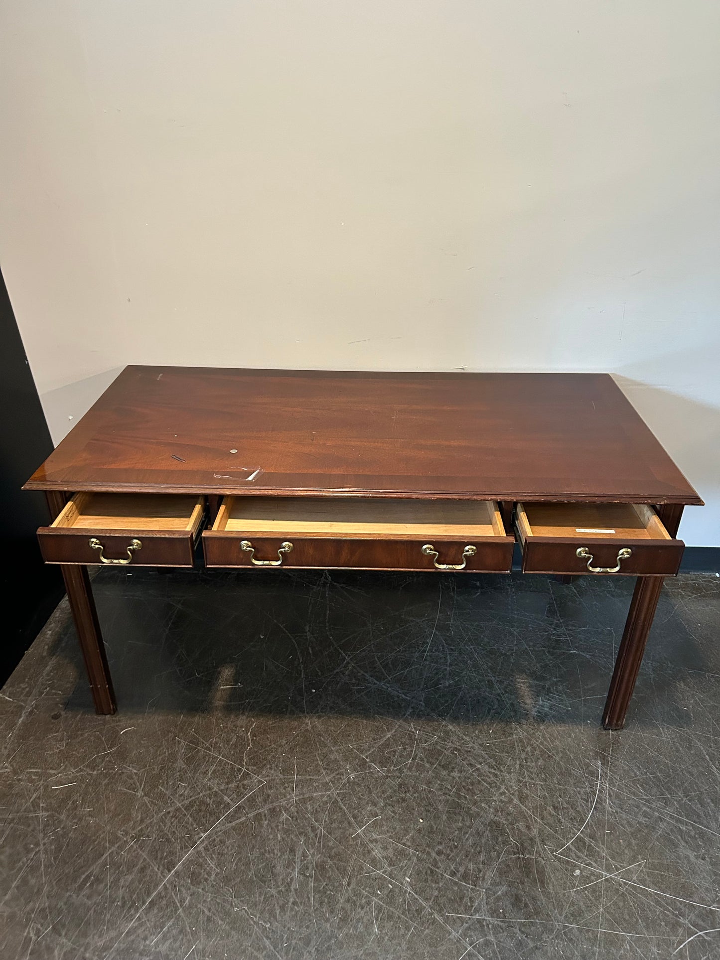 National Mt. Airy Traditional Writing Desk – Solid Wood, Three Drawers