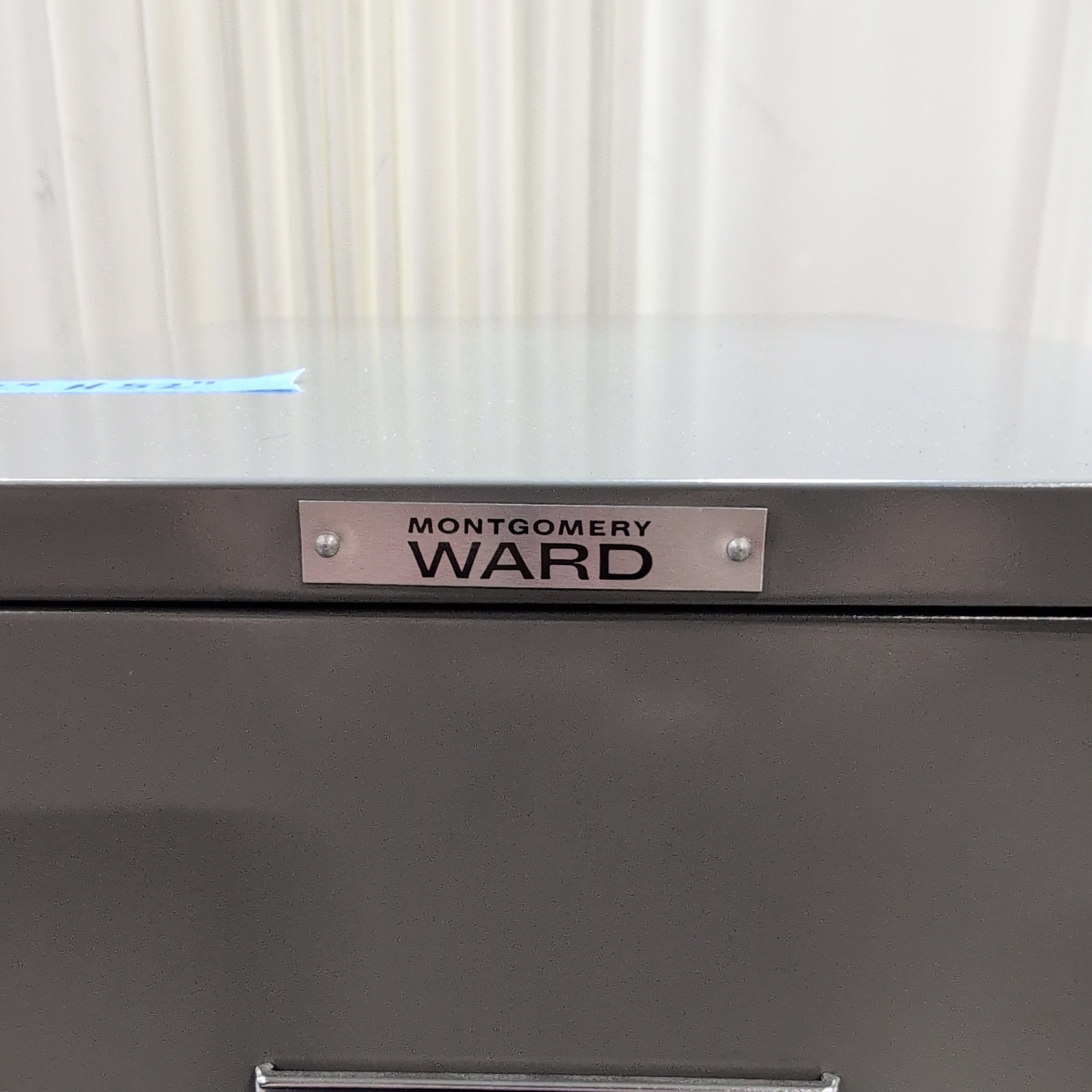 Montgomery Ward Grey Four-Drawer Filing Cabinet in Metal