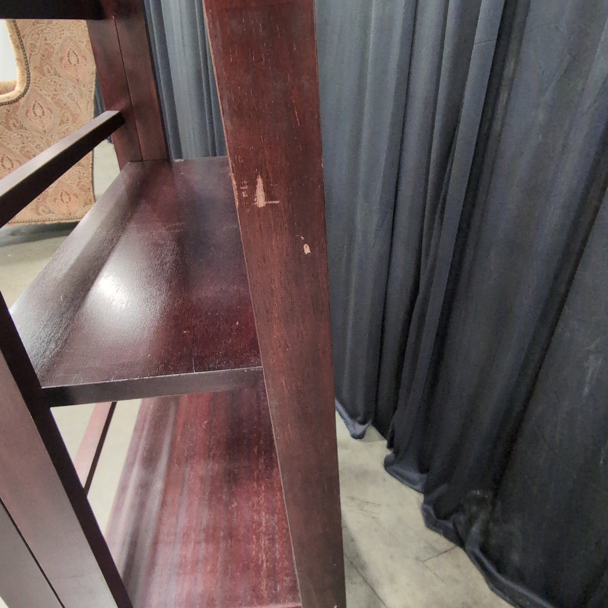 Dark Cherry Four-Shelf Ladder Bookcase in Wood