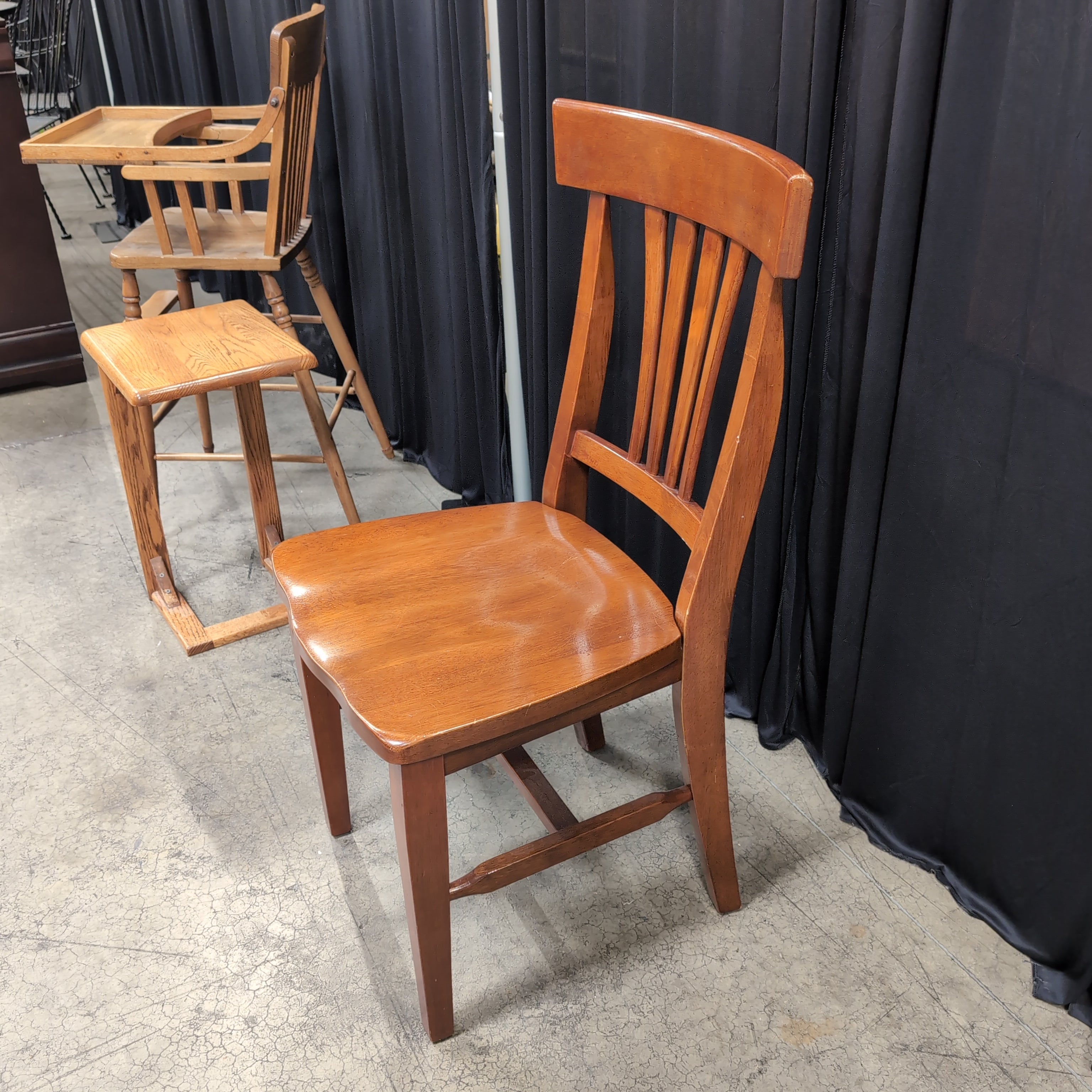 Reddish-Brown Mission Style Slat Back Dining Chair