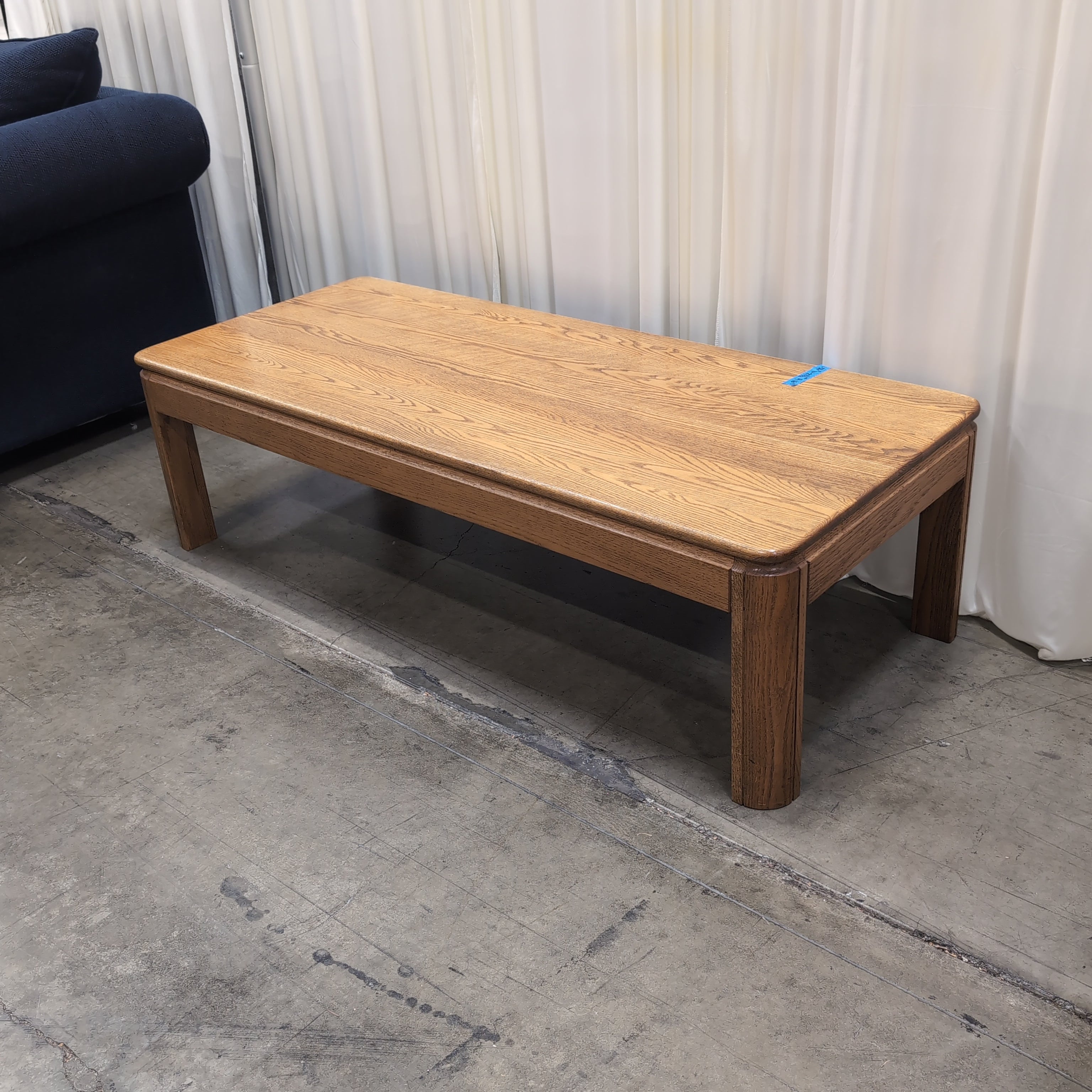 Light Brown Wood Rectangular Coffee Table