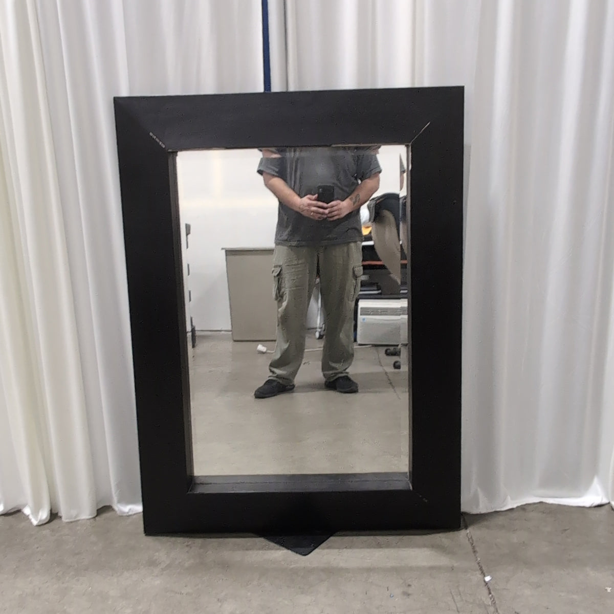 Contemporary Black Wood Frame Wall Mirror