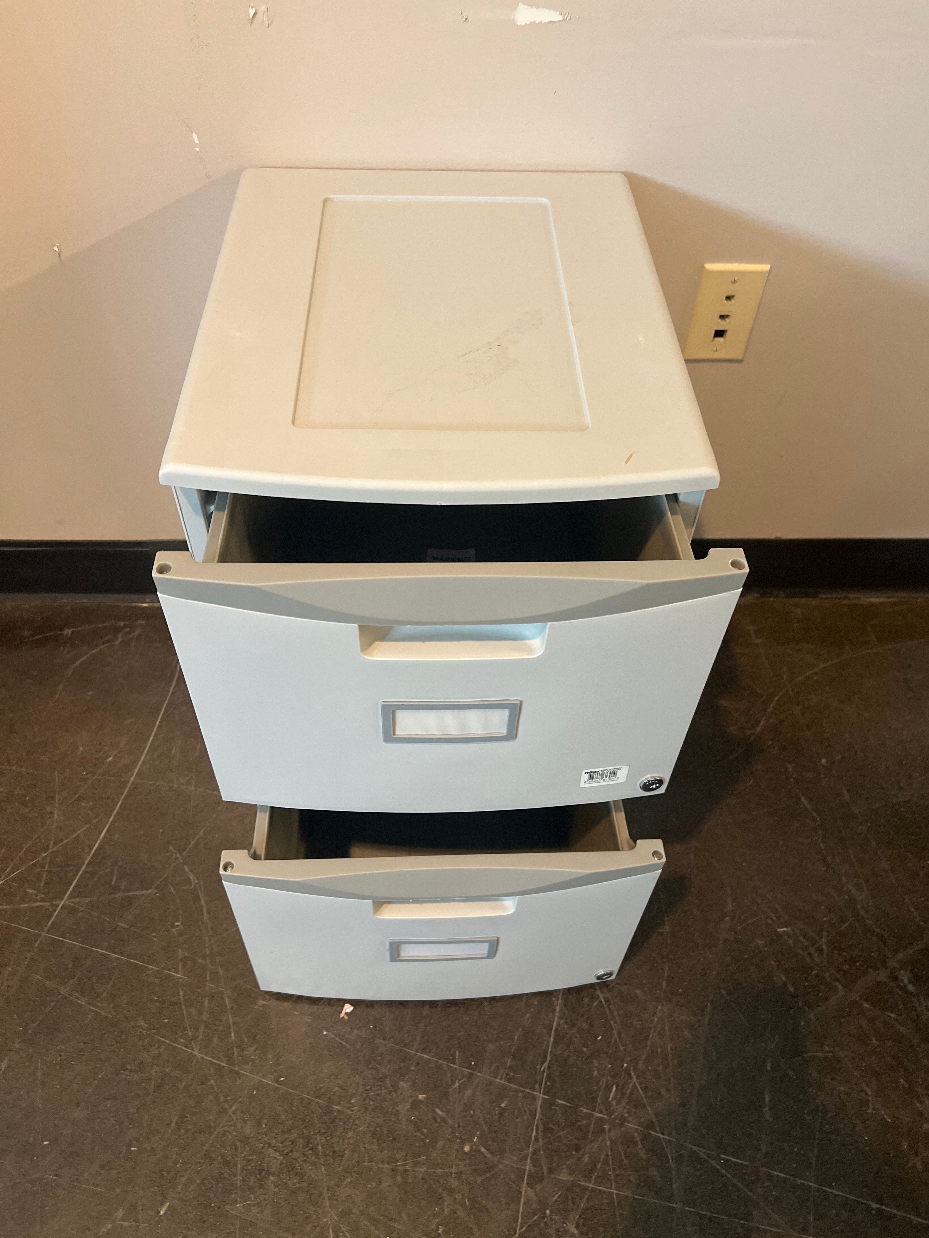 Stackable 2-Drawer Plastic File Cabinet