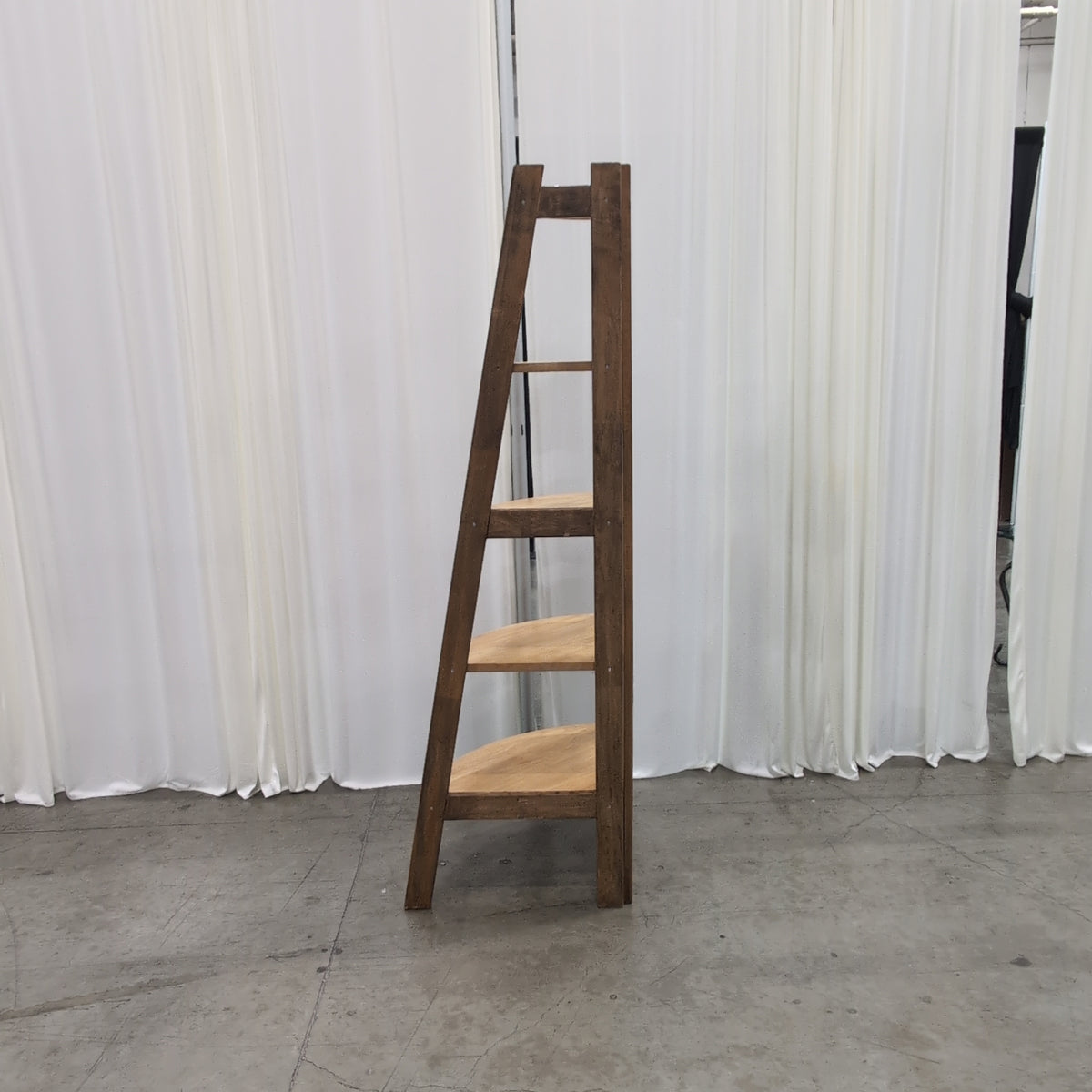 Brown Wood Ladder Style Corner Bookcase