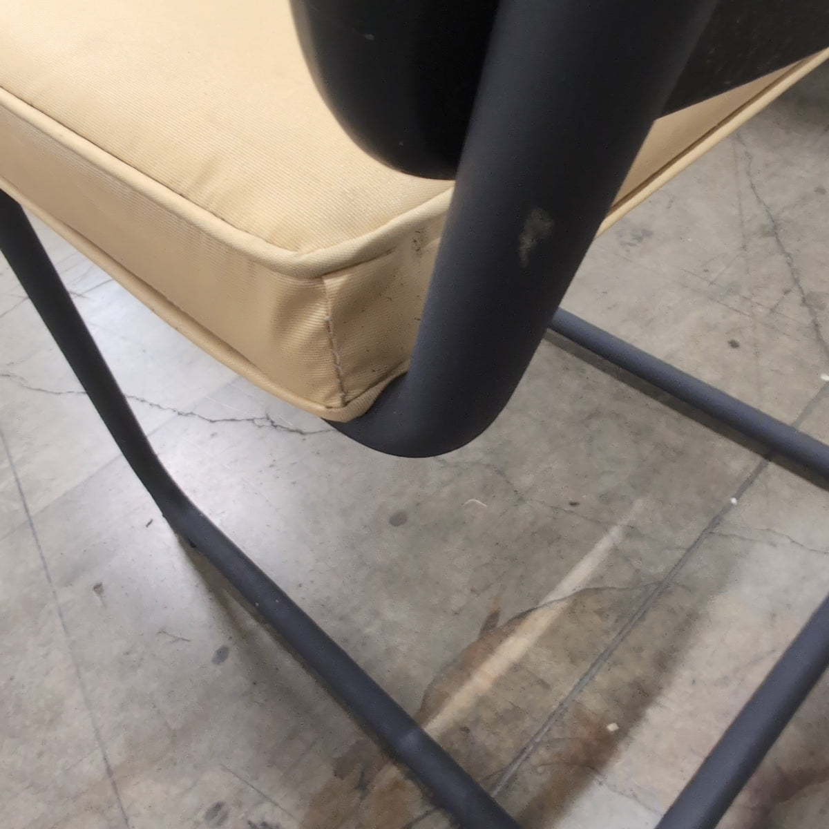 Black Metal Frame Dining Chair with Cane Back