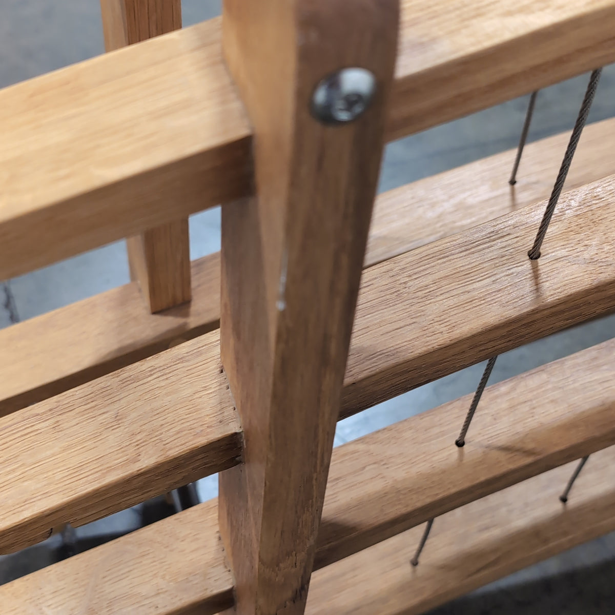 Natural Wood Multi-Tier Wine Rack with Metal Wires