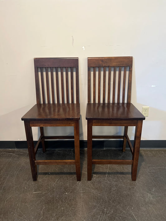 Rustic Brown Hardwood Dining Chairs
