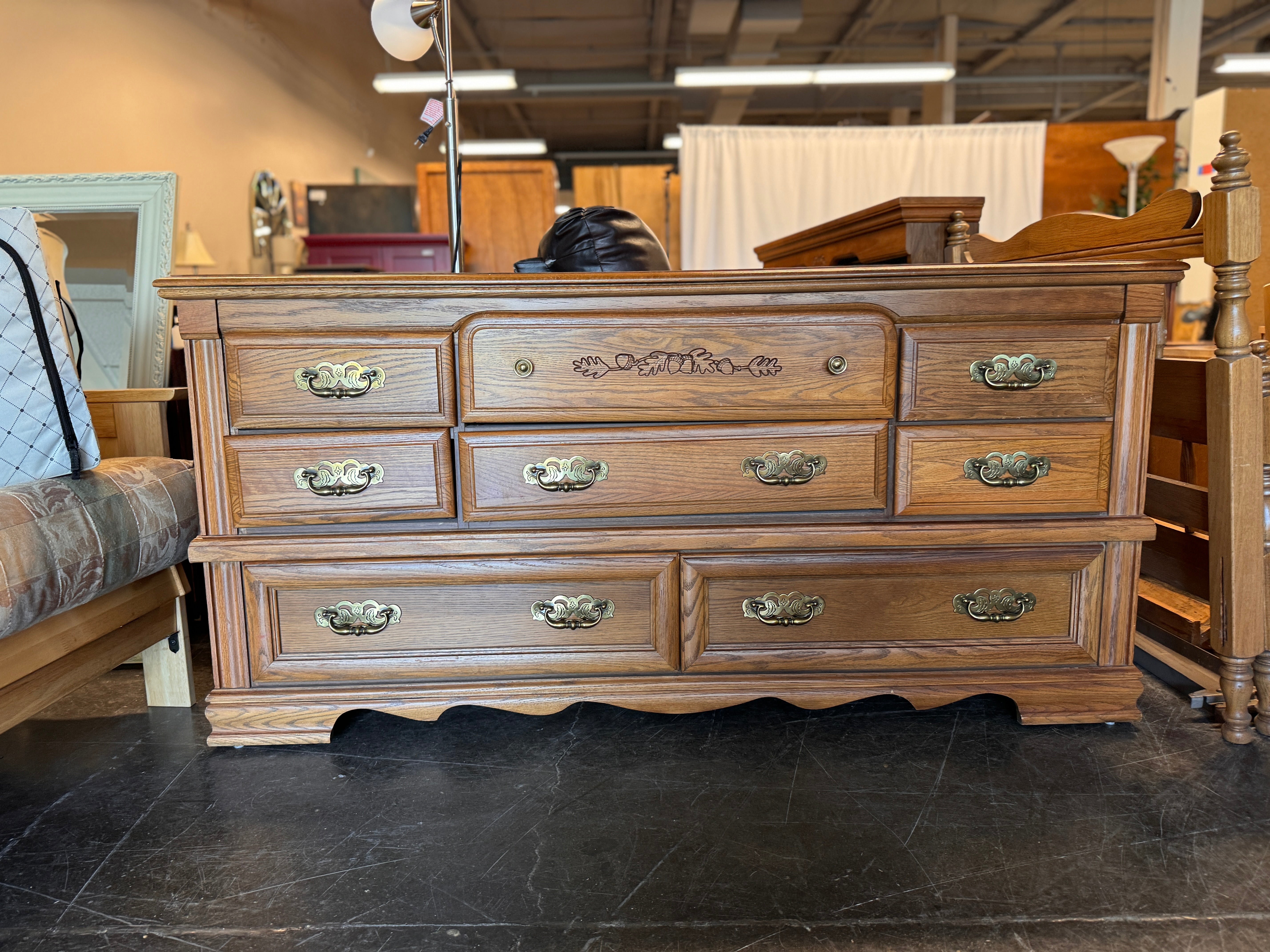 Vintage Americana Dresser With Mirror
