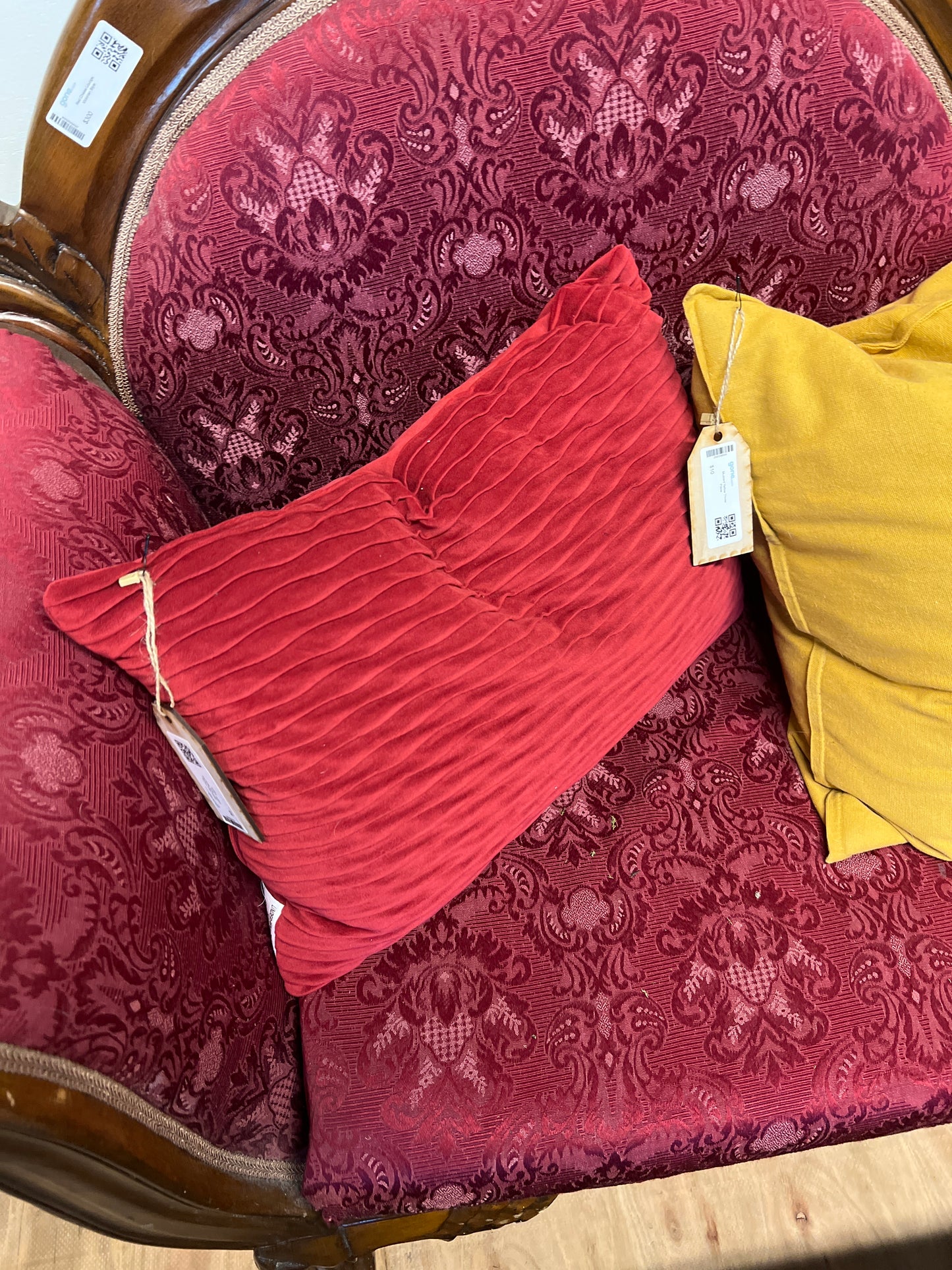 Small Red Throw Pillow – Soft Textured Fabric