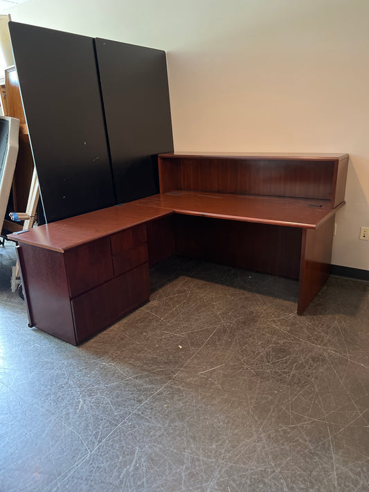 OFS L-Shaped Wood Executive Desk with Drawers