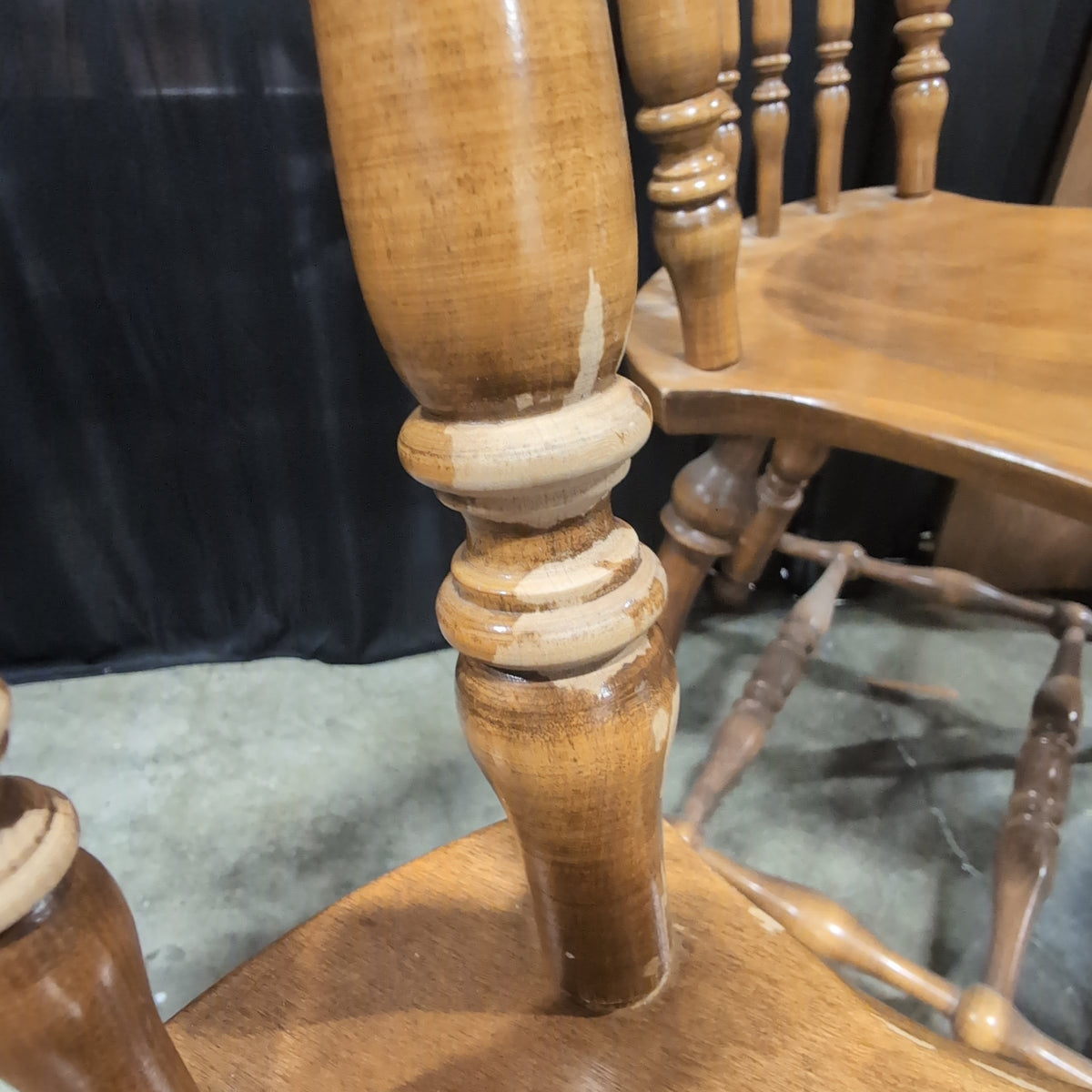 Light Wood Drop Leaf Dining Table and Six Chairs