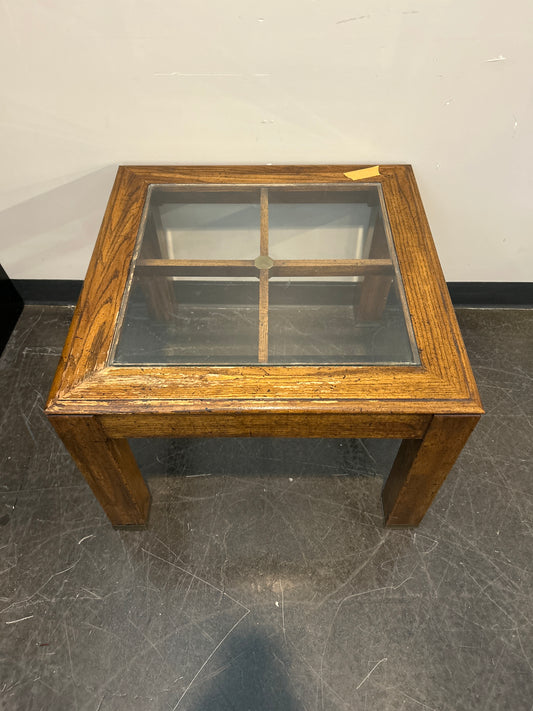 Beveled Glass Top Accent Table
