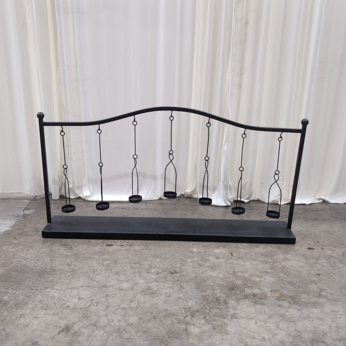 Black Wrought Iron Hanging Candle Holder Stand with Six Holders