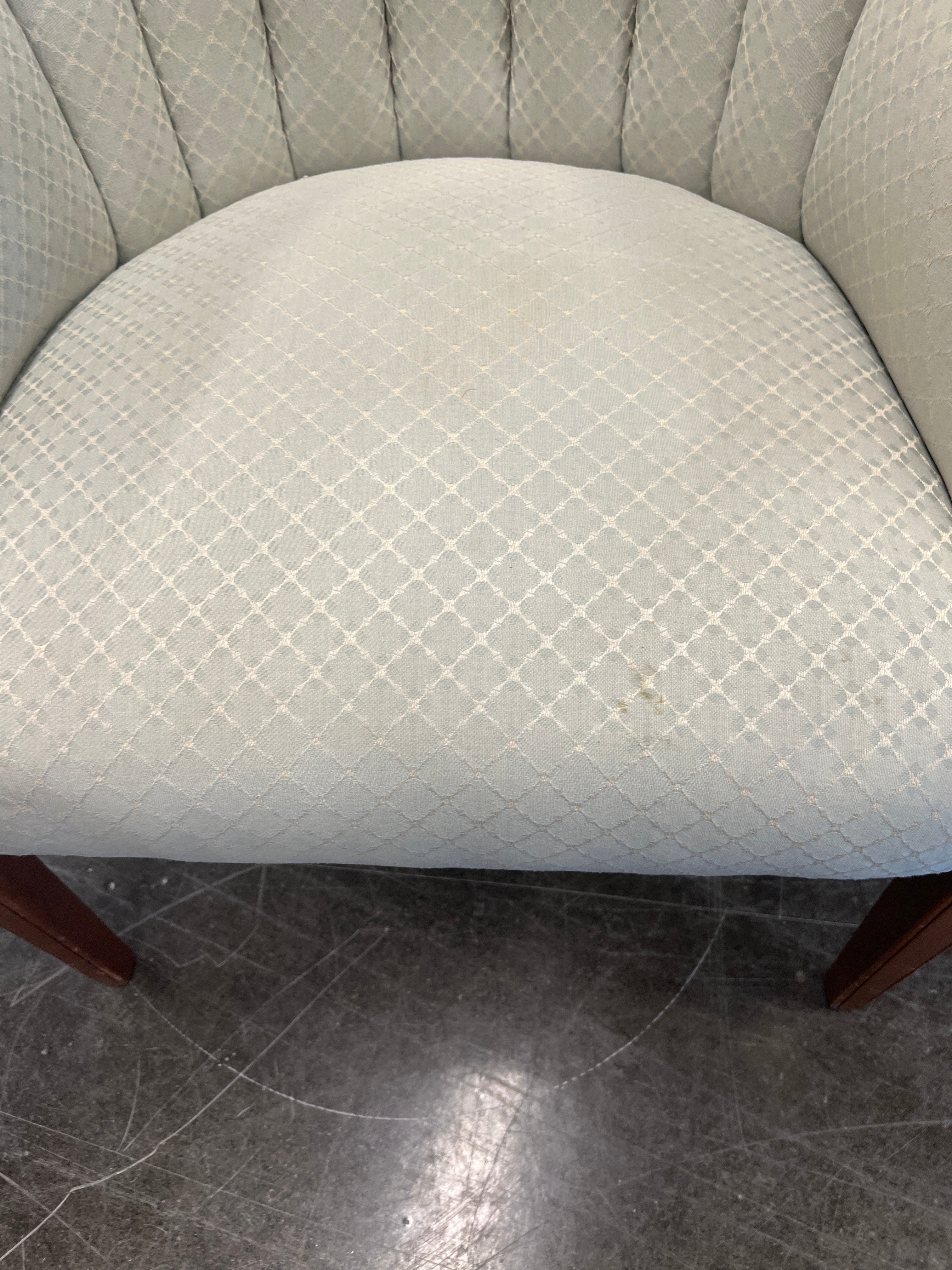 Ivory/Green With Wood Trim Accent Chair