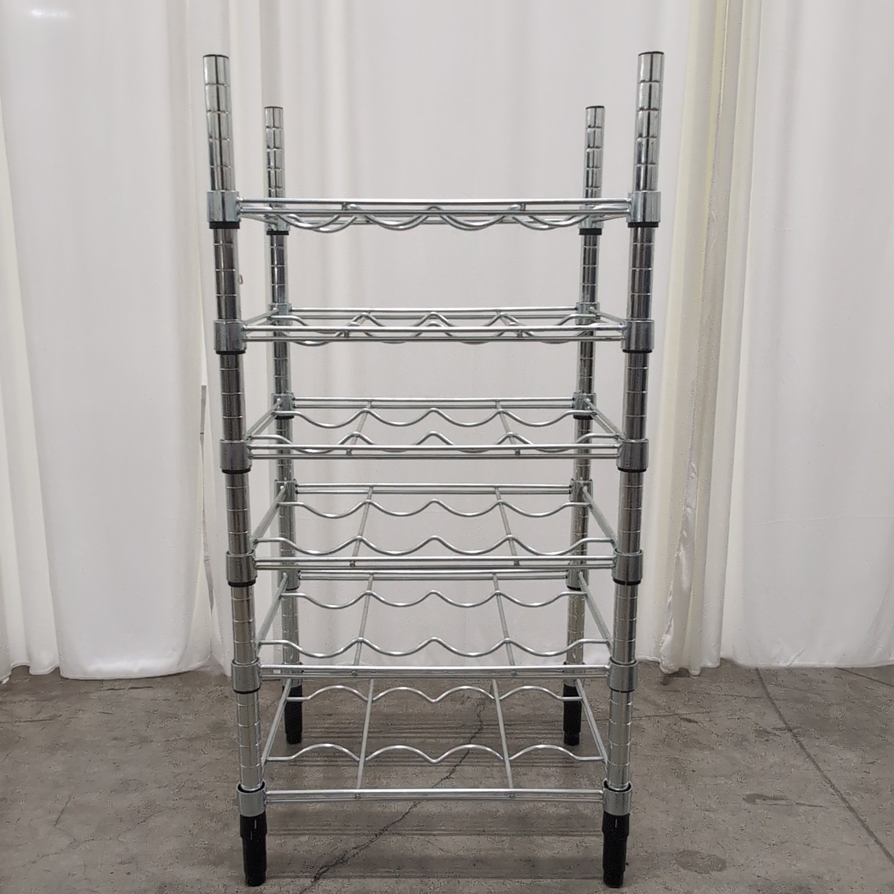 Chrome Five-Tier Bottle Wine Rack