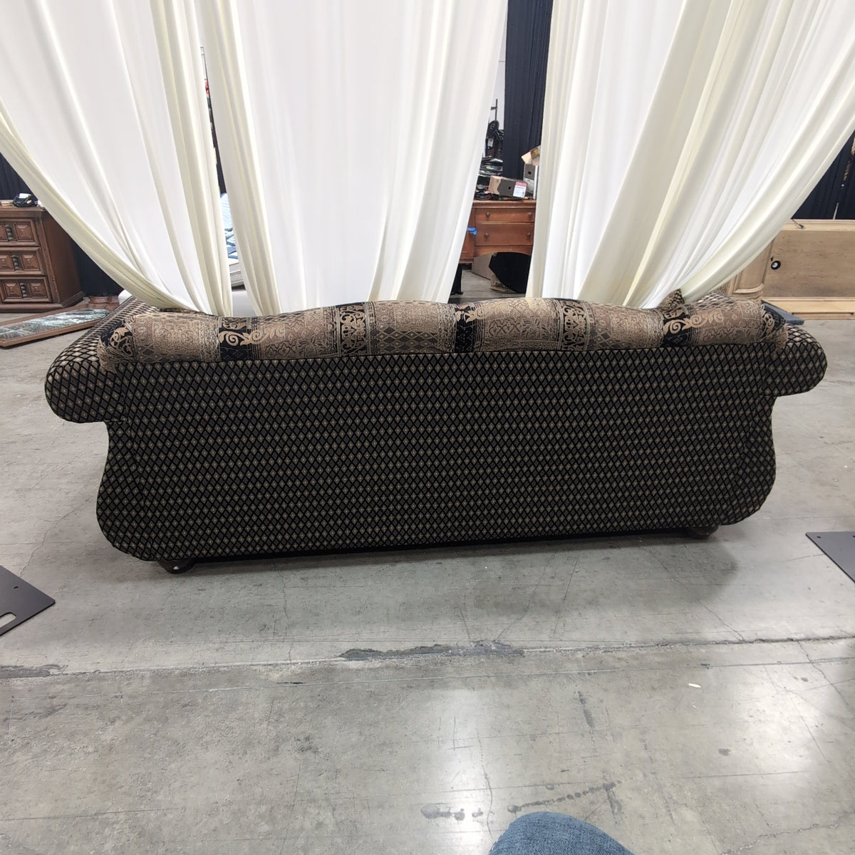 Ornate Gold and Black Patterned Couch