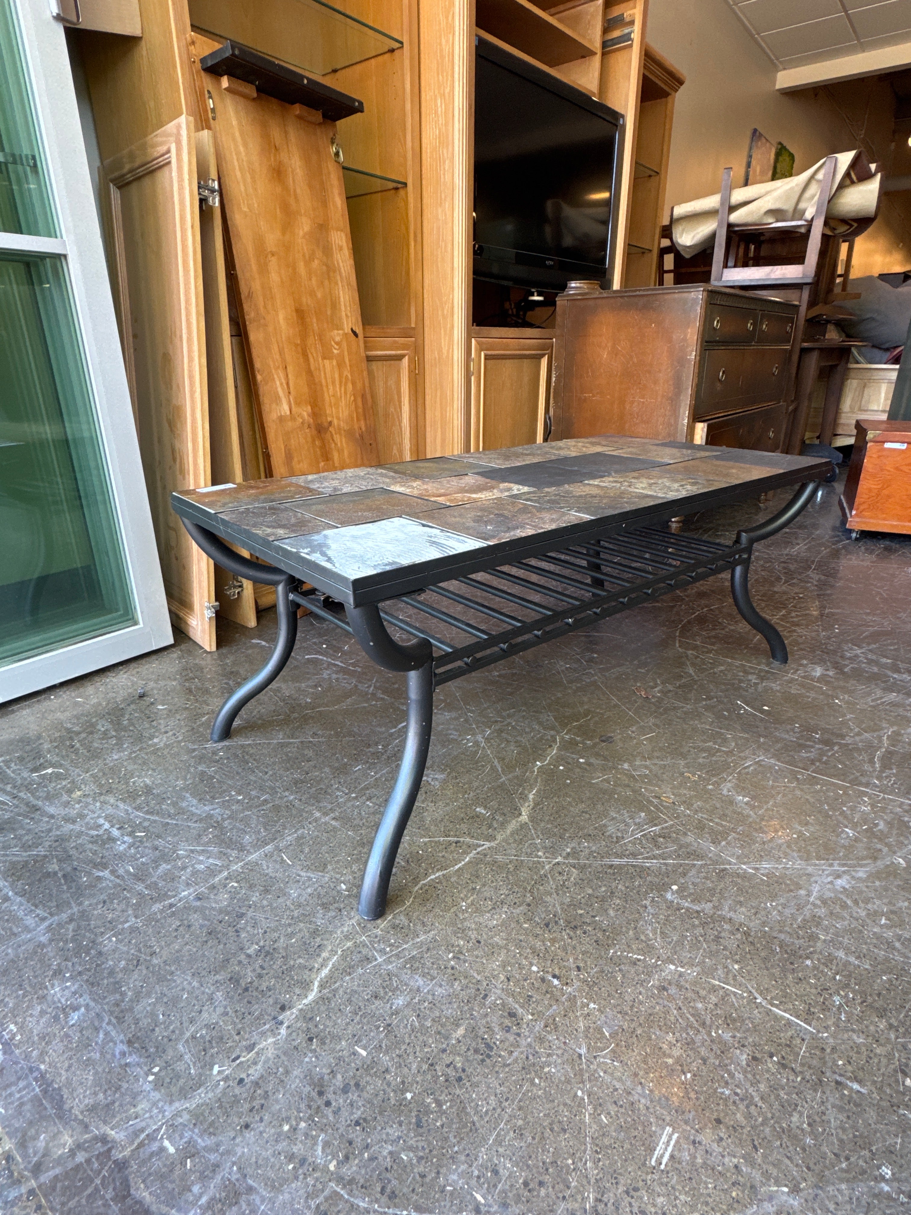 Stone Mosaic Outdoor Coffee Table (1 Tile Broken)
