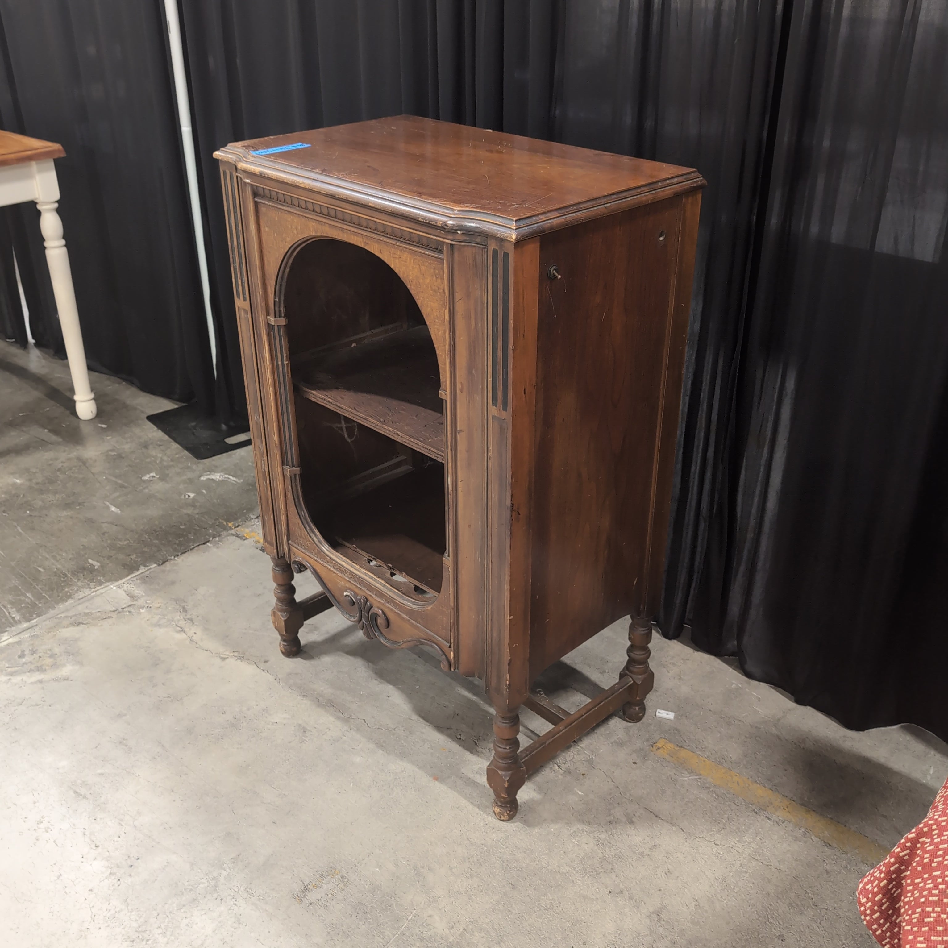 Vintage Brown Wood Radio Cabinet
