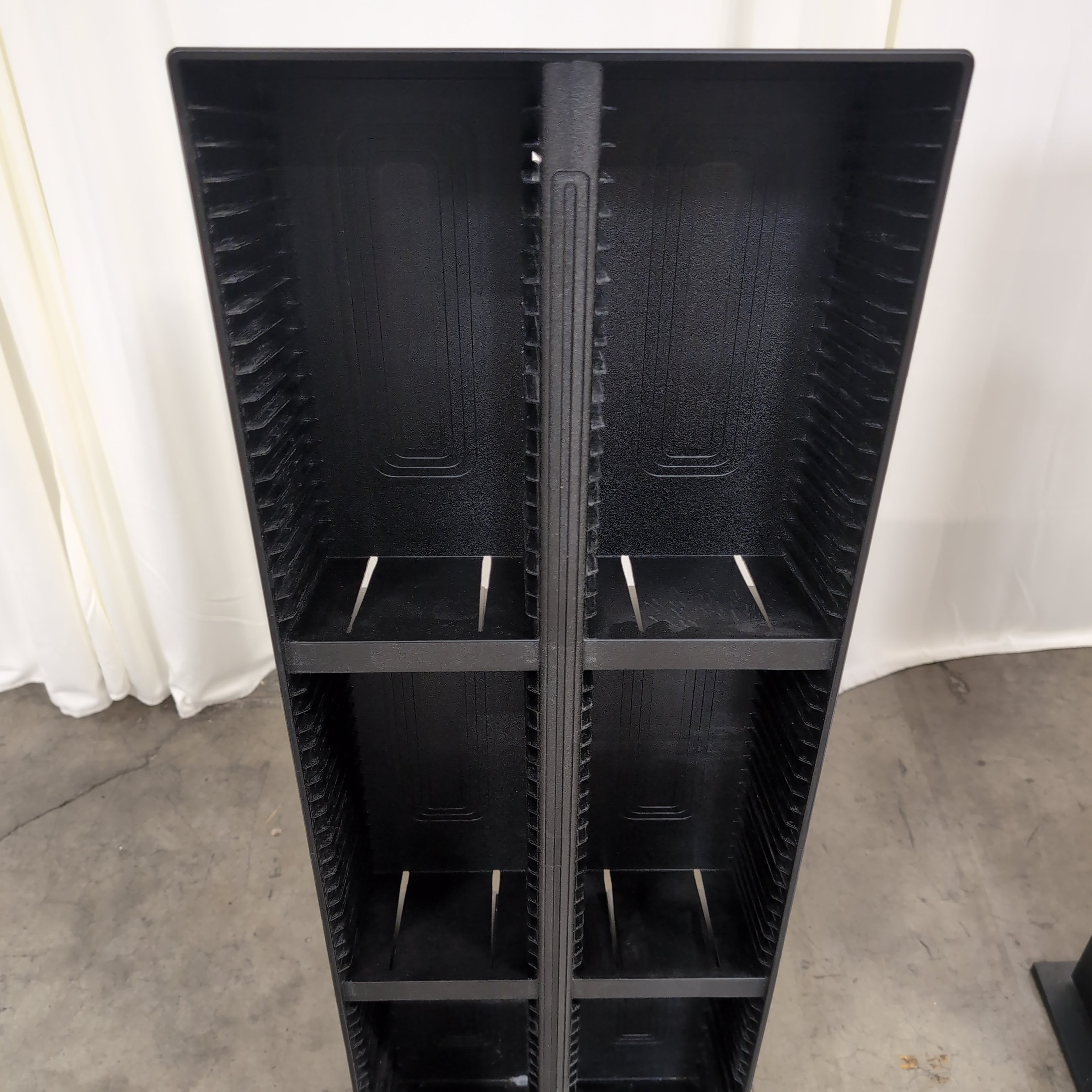 Black Plastic Freestanding Media Tower
