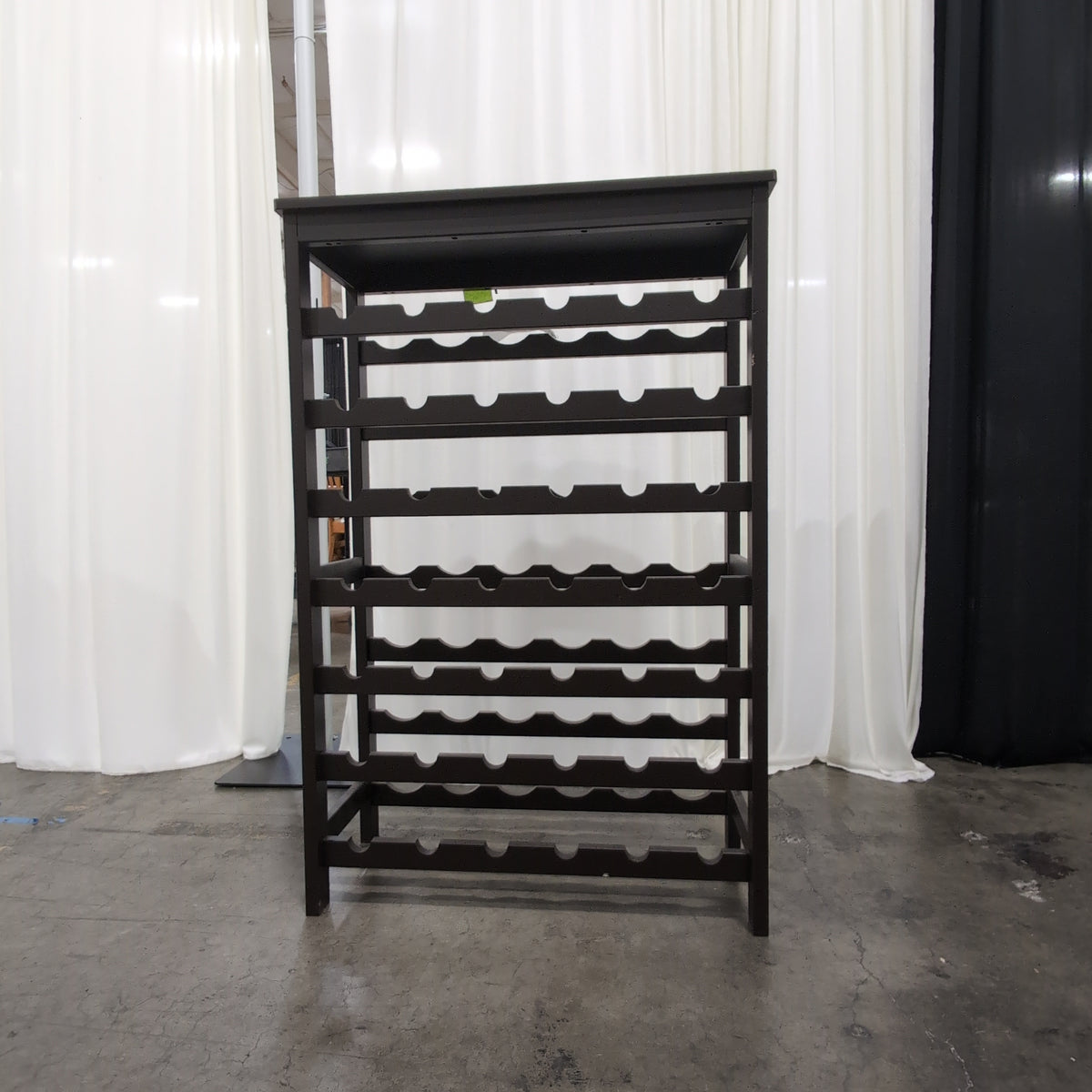 Dark Brown Wood Multi-Tier Wine Rack