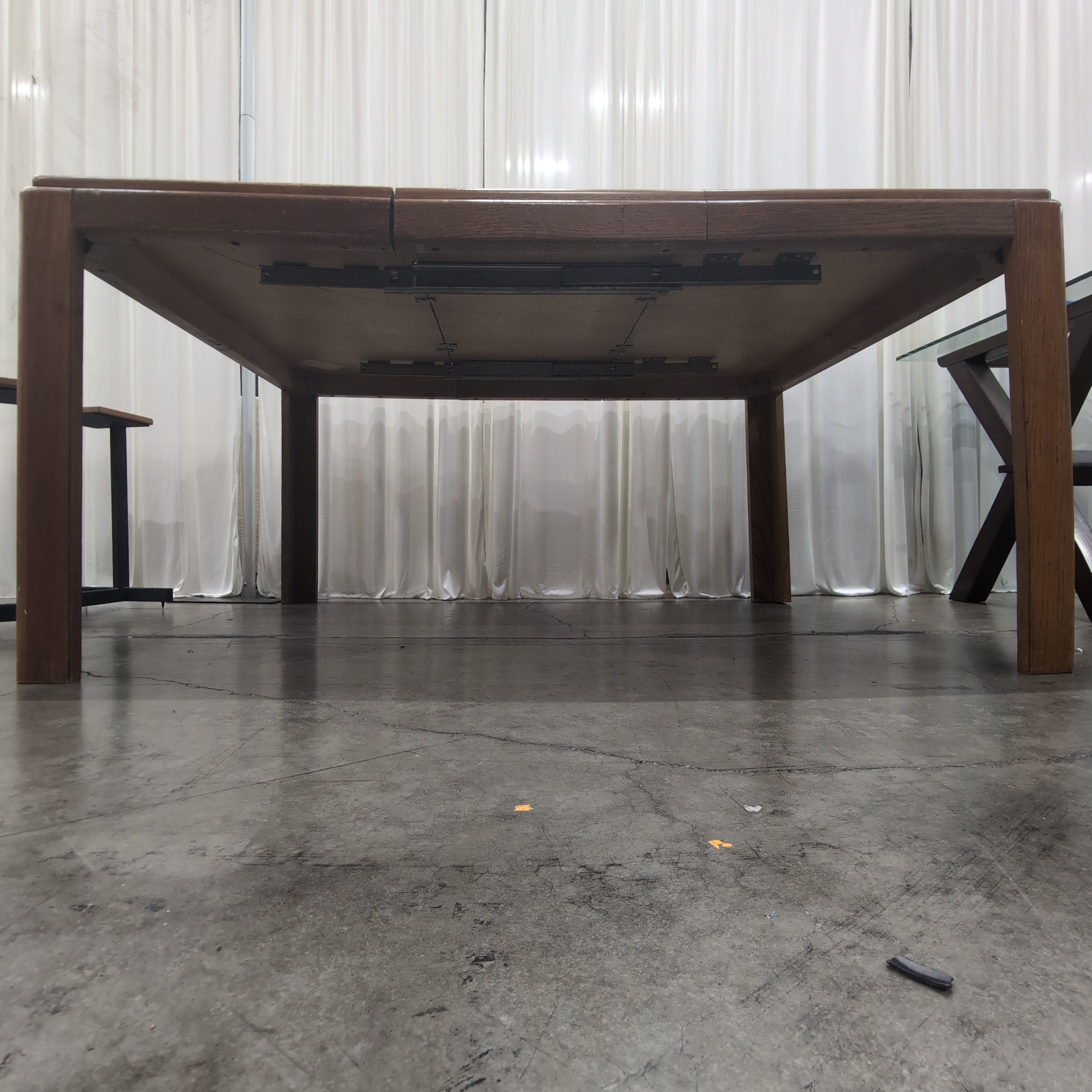 Light Brown Wood Extendable Dining Table with Leaves